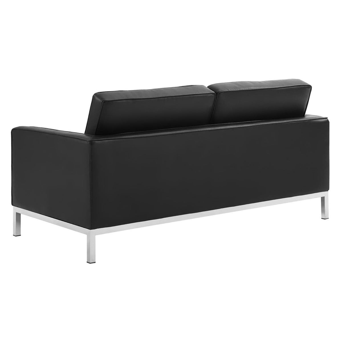 Loft 3 Piece Tufted Upholstered Faux Leather Set, Silver Black - Model EEI-4107
