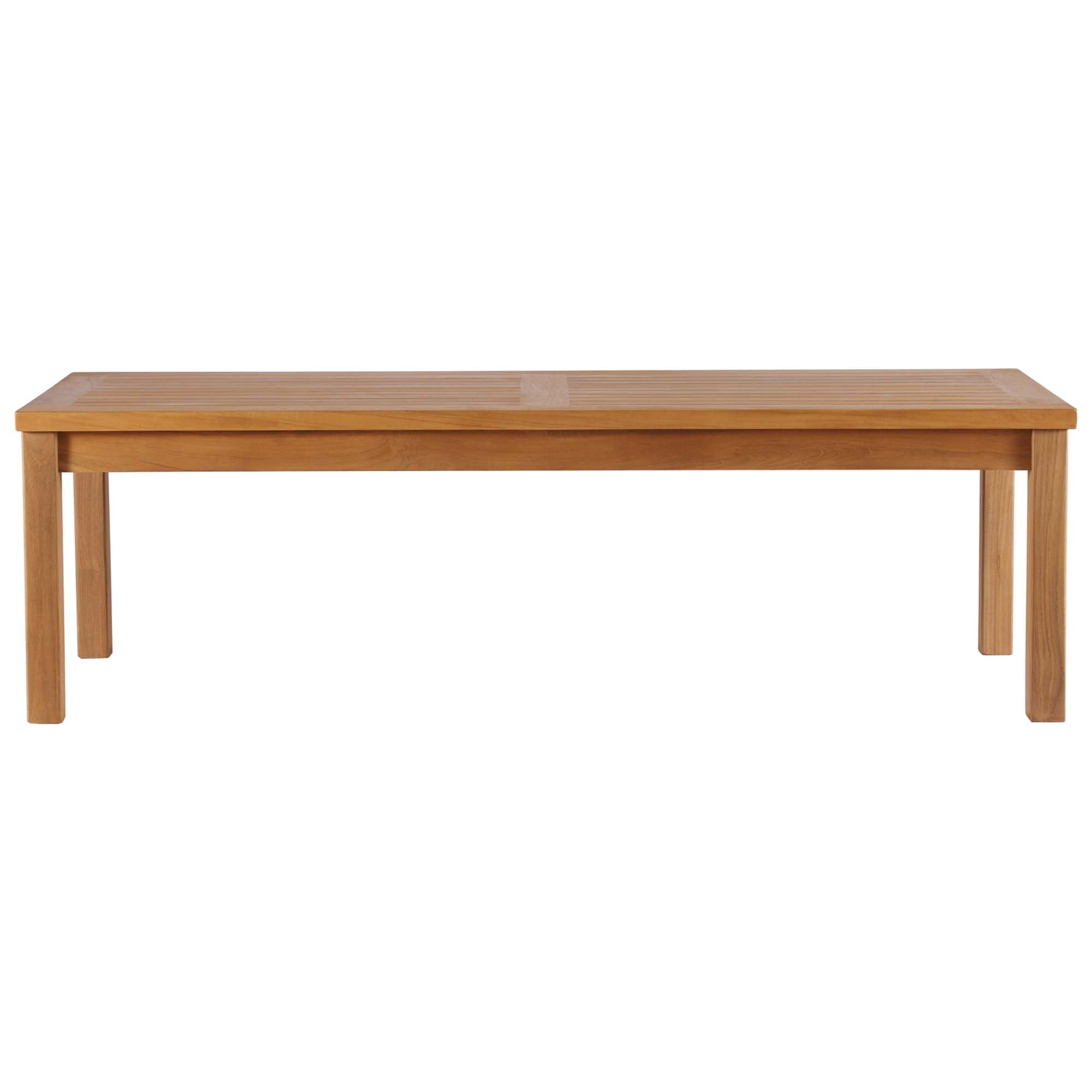 Upland Outdoor Patio Teak Wood Coffee Table, Natural