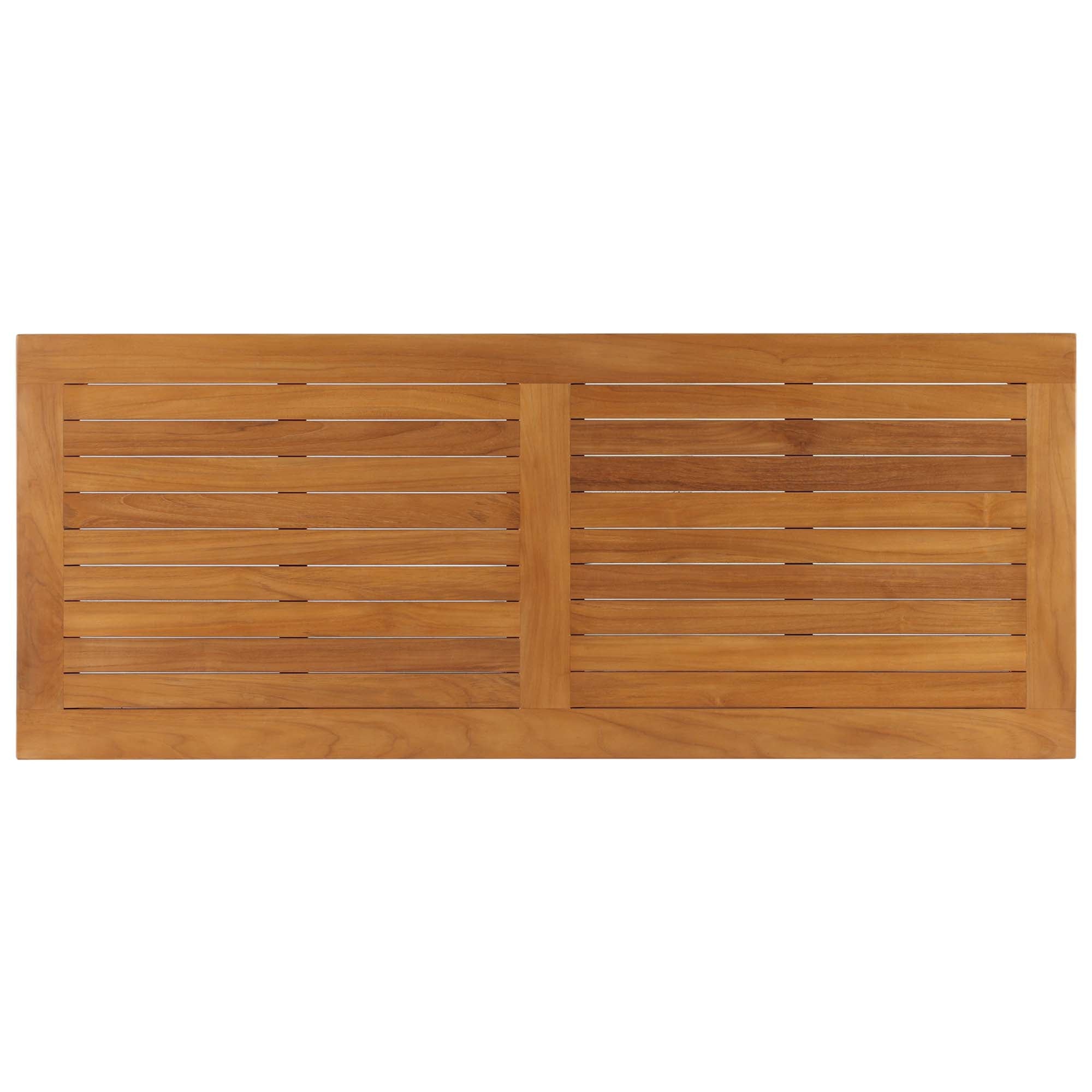 Upland Outdoor Patio Teak Wood Coffee Table, Natural