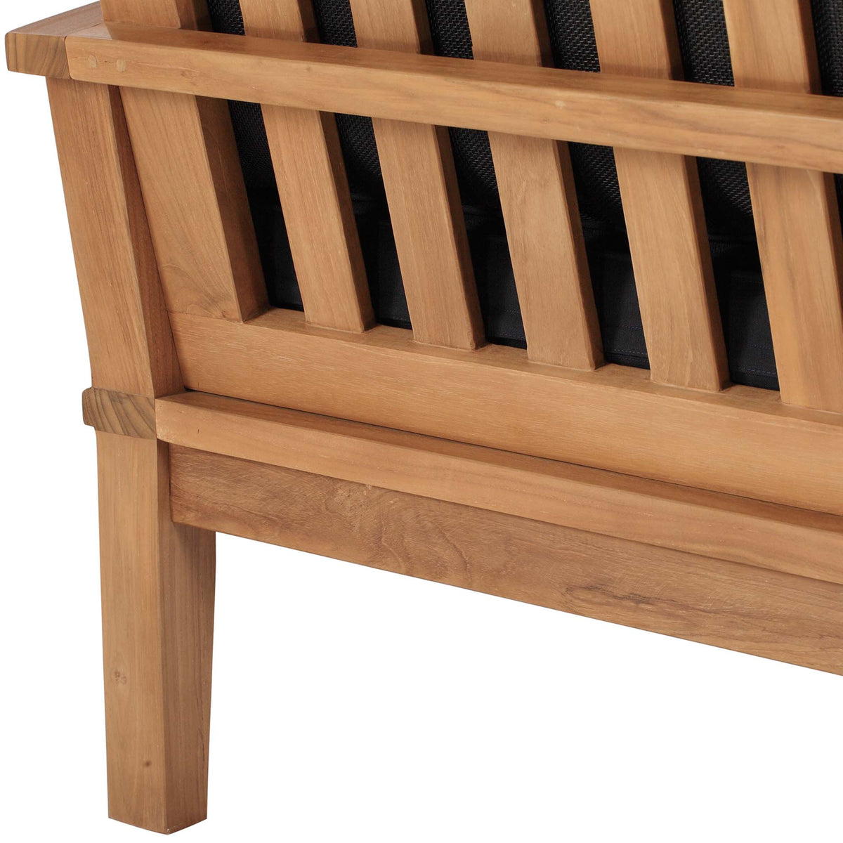 Marina Outdoor Patio Teak Sofa, Natural Navy