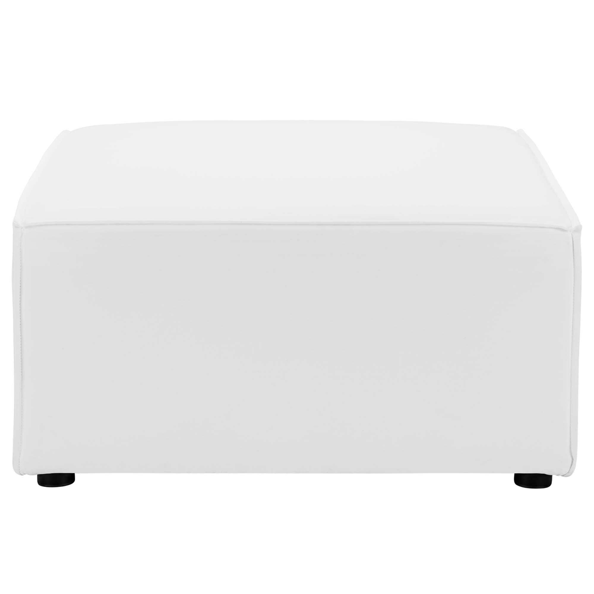 Saybrook Outdoor Patio Upholstered Sectional Sofa Ottoman, White