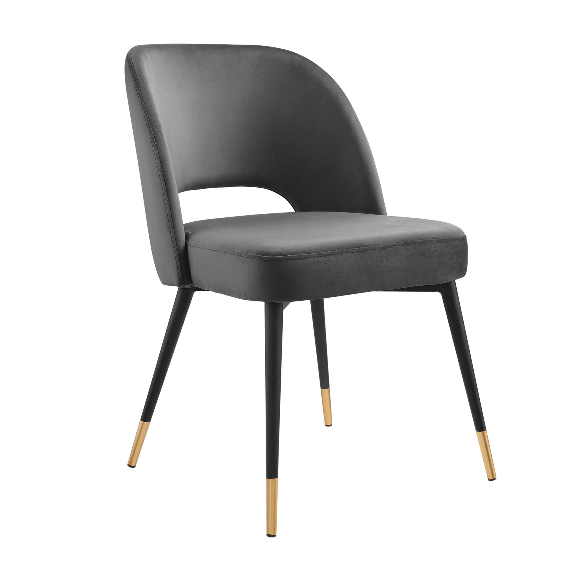 Rouse Performance Velvet Dining Side Chair, Charcoal