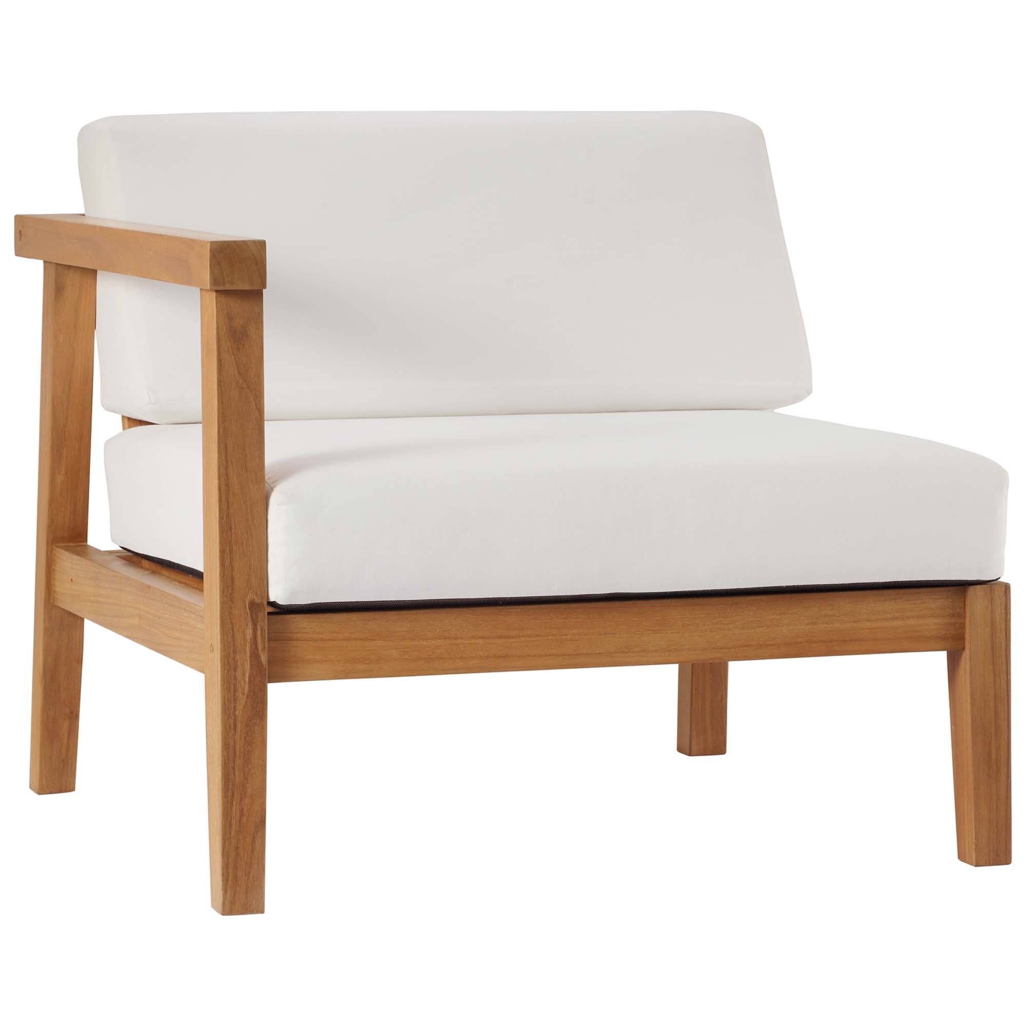 Bayport Outdoor Patio Teak Wood 2-Seater Loveseat, Natural White
