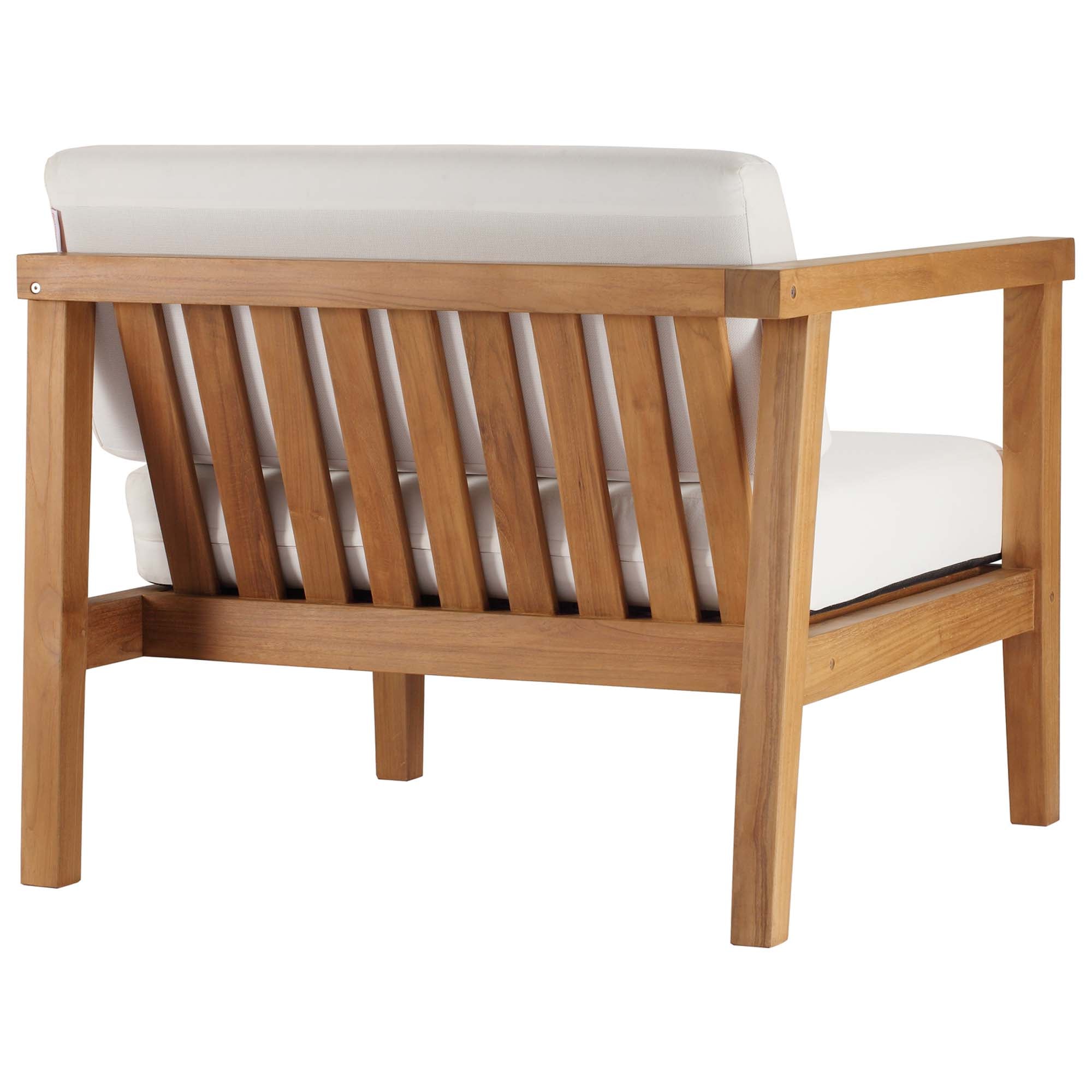 Bayport Outdoor Patio Teak Wood 2-Seater Loveseat, Natural White