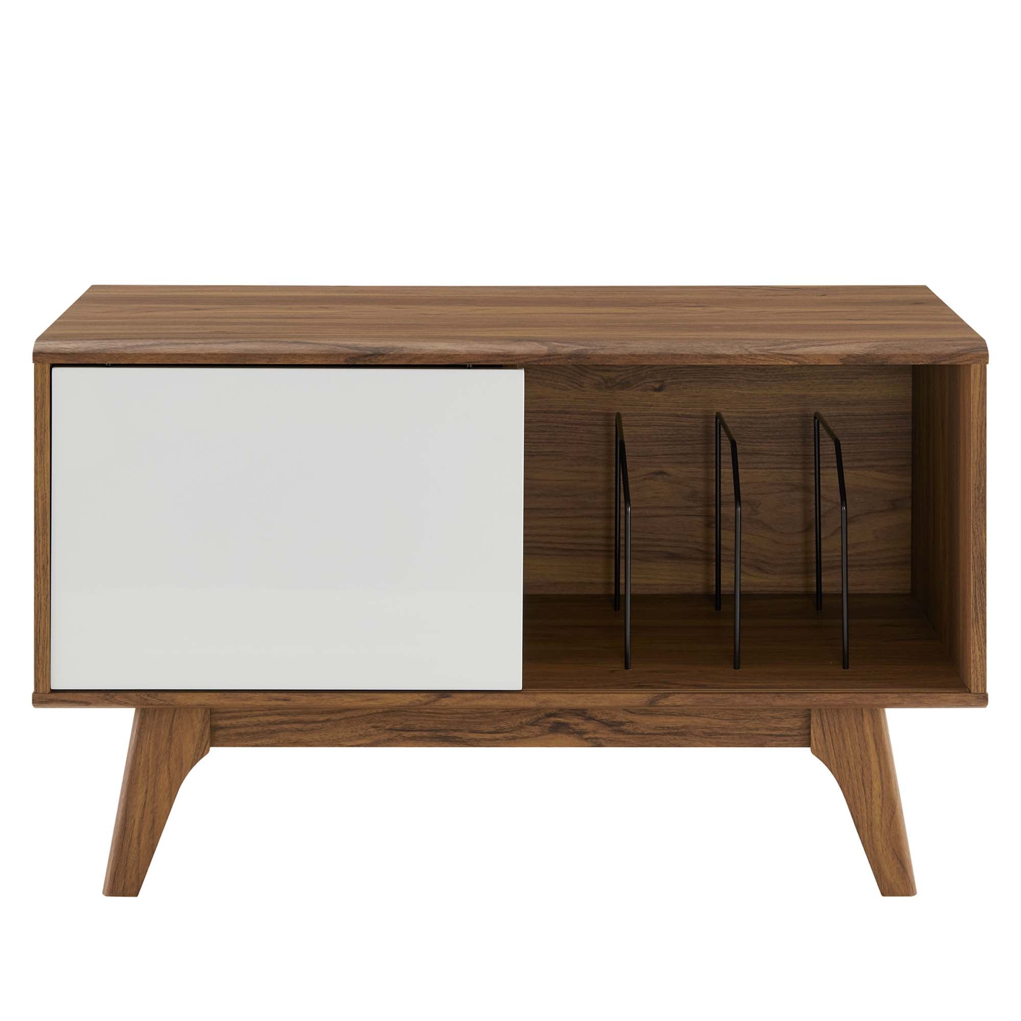 Envision Vinyl Record Display Stand, Walnut White