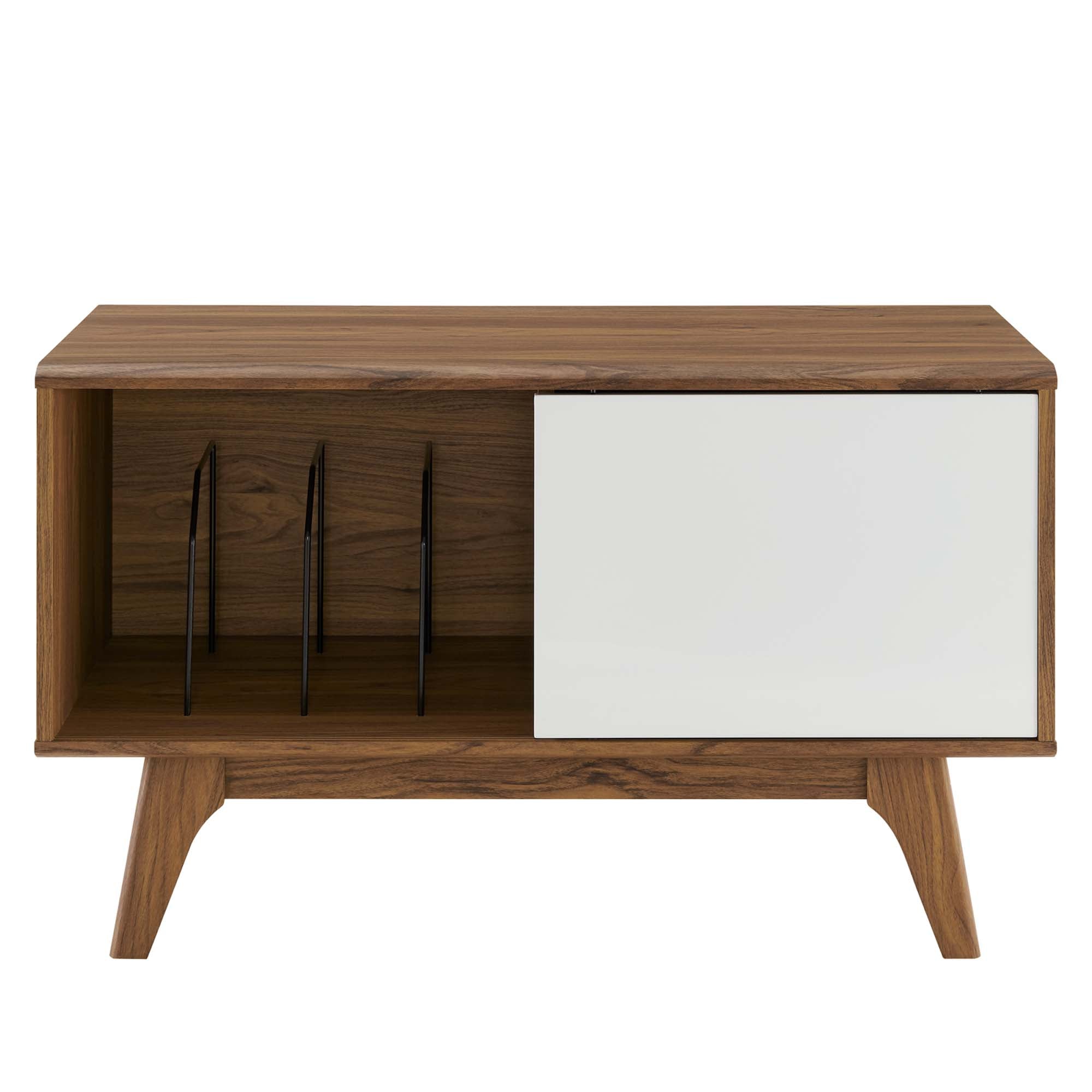 Envision Vinyl Record Display Stand, Walnut White