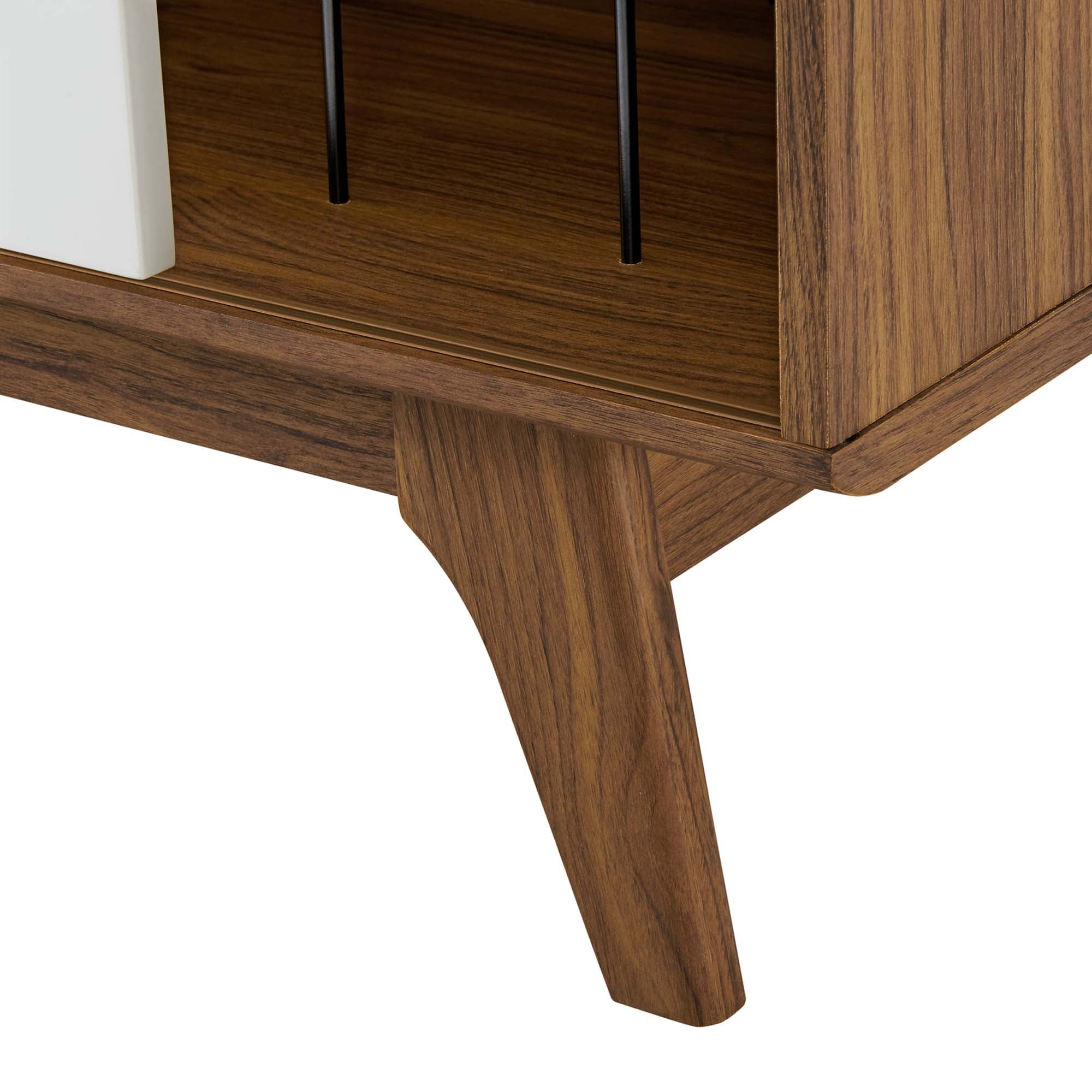 Envision Vinyl Record Display Stand, Walnut White