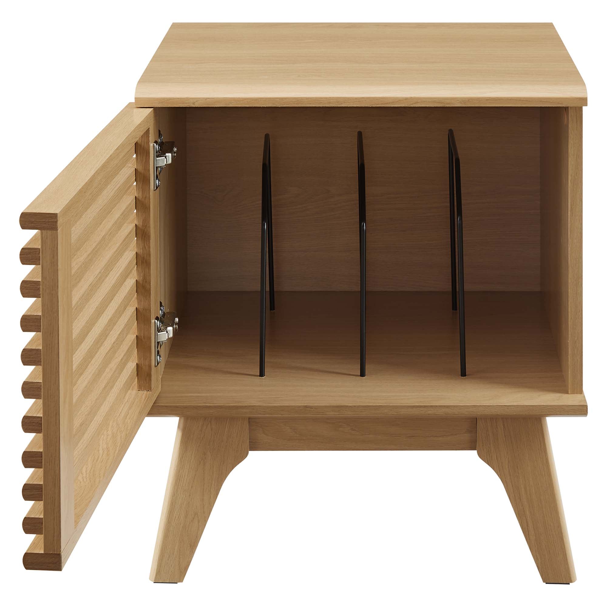 Render Vinyl Record Display Stand, Oak