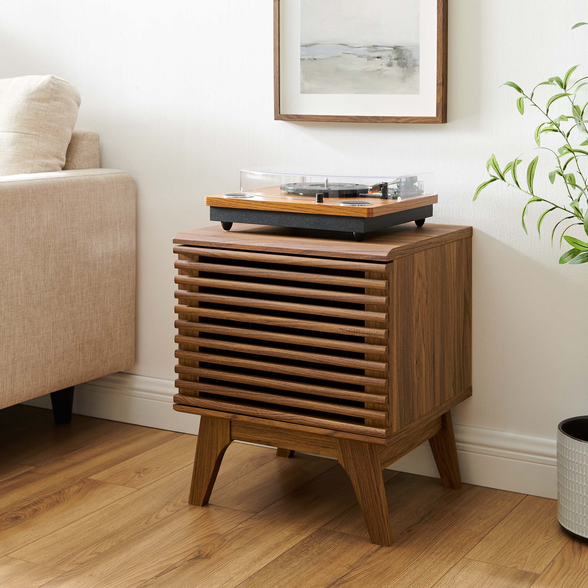Render Vinyl Record Display Stand, Walnut