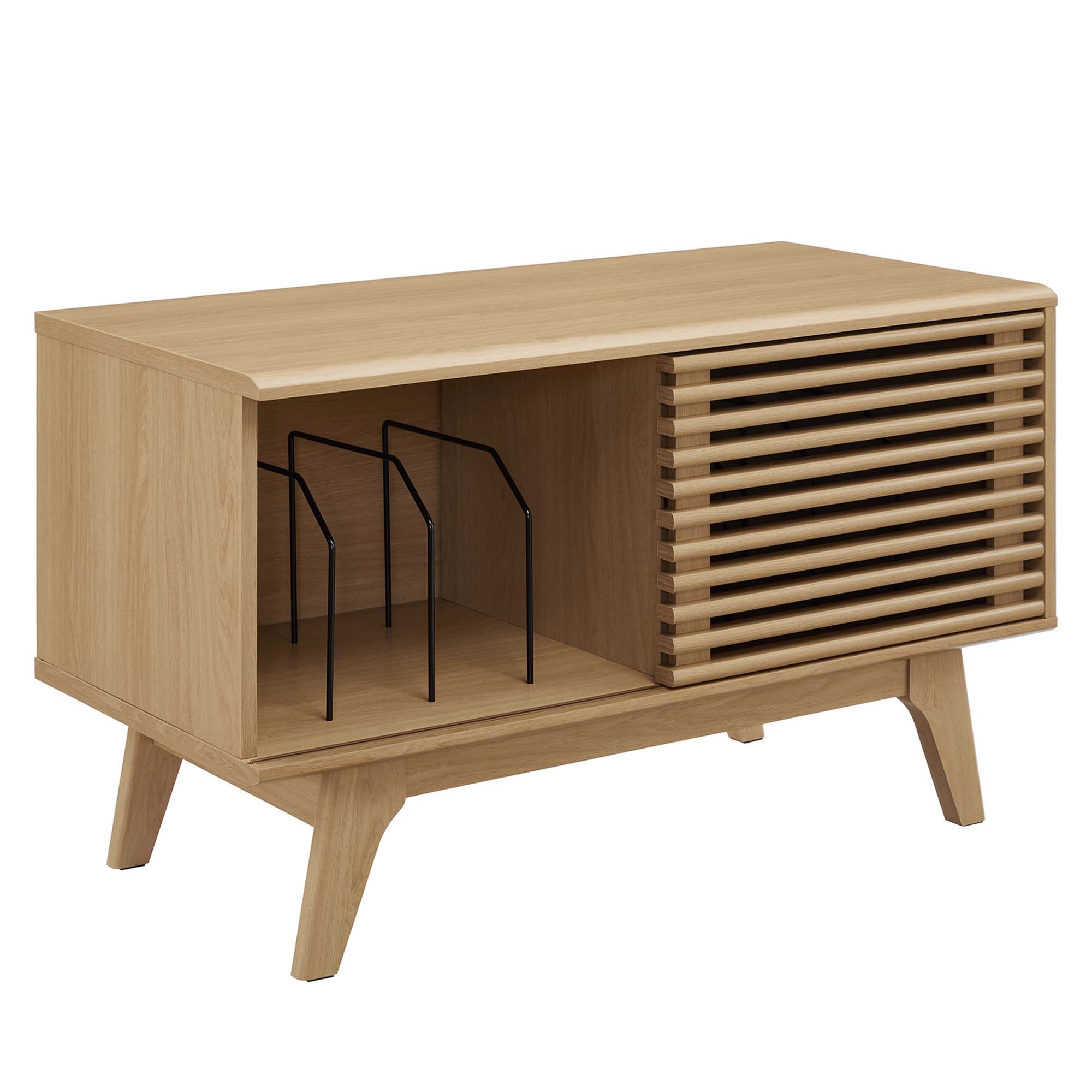 Render Vinyl Record Display Stand, Oak