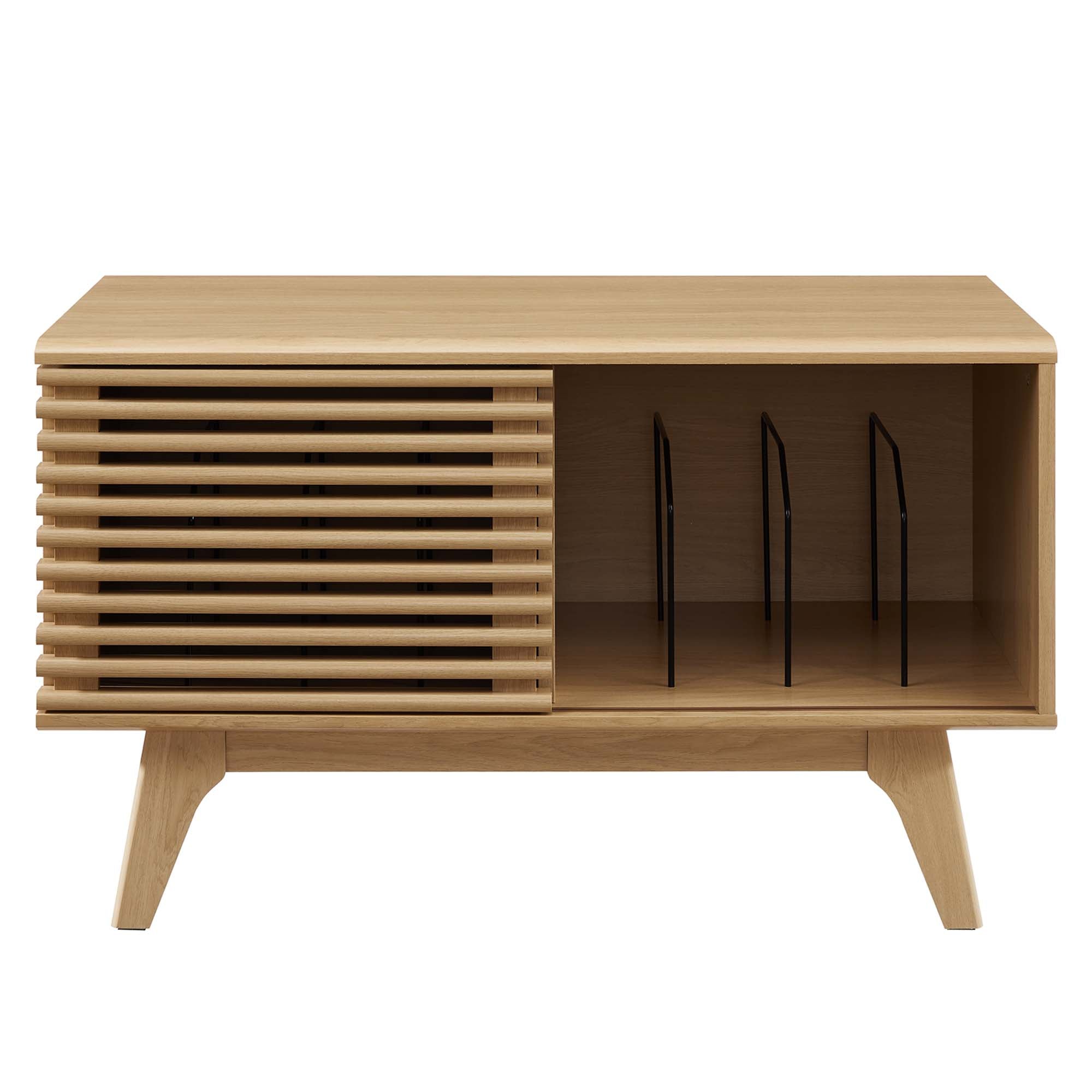 Render Vinyl Record Display Stand, Oak
