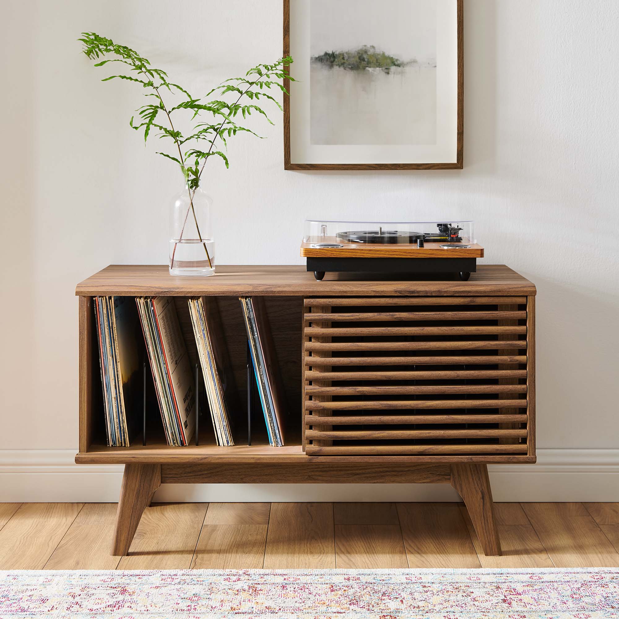 Render Vinyl Record Display Stand, Walnut