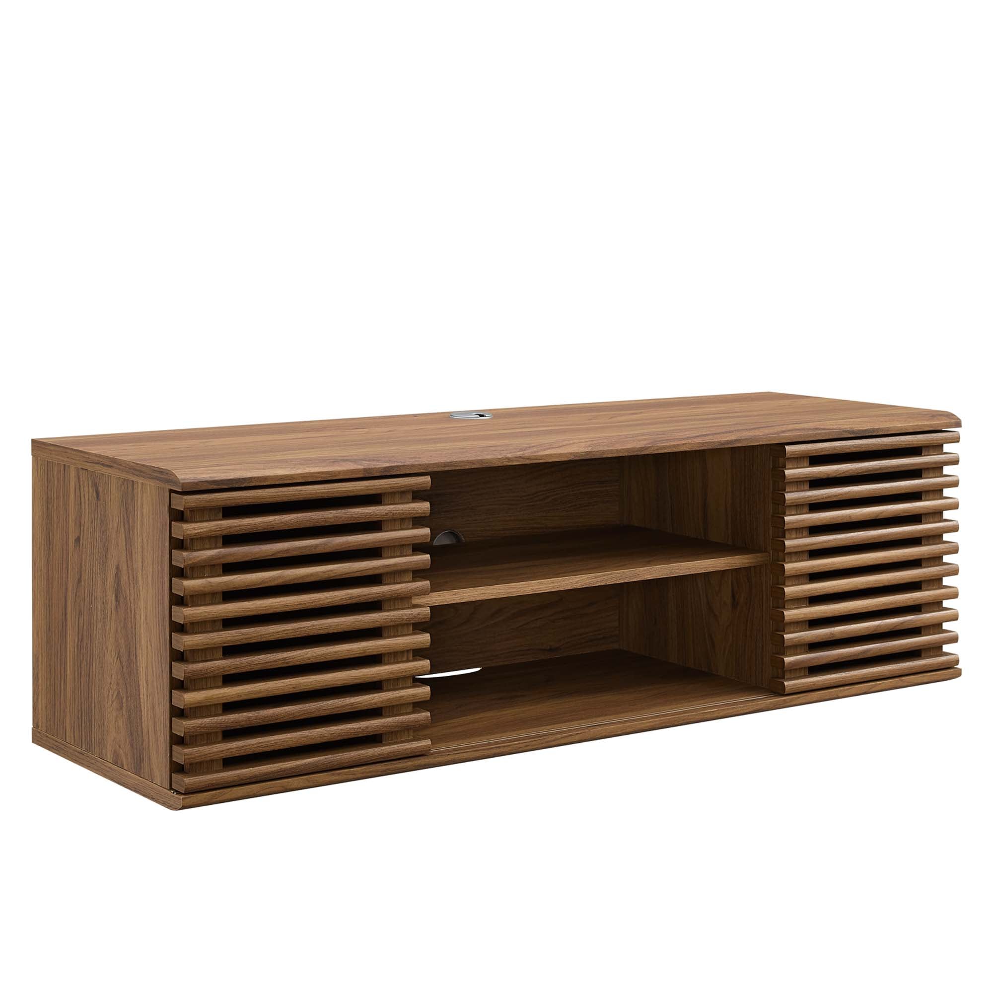 Render 46" Wall-Mount Media Console TV Stand, Walnut