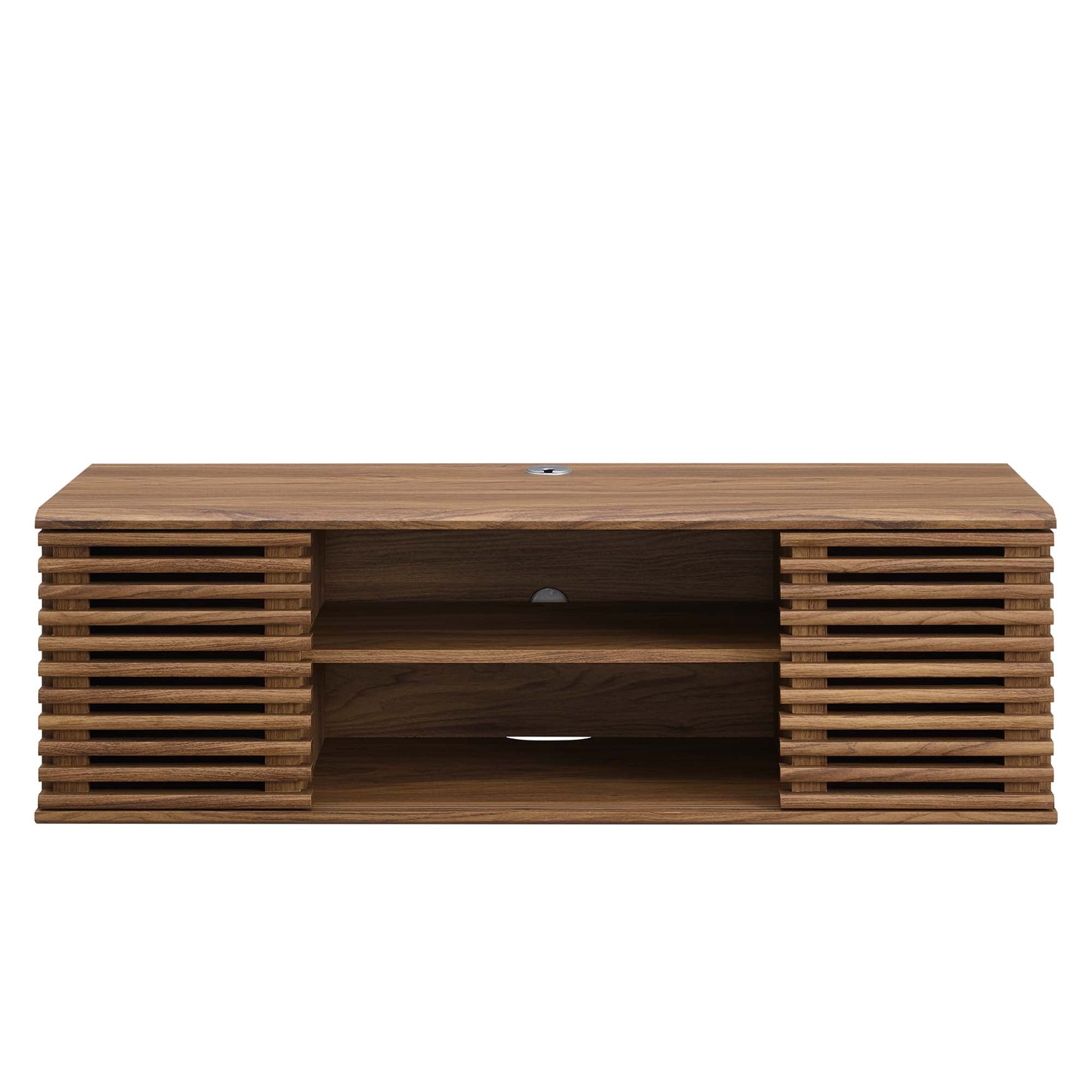 Render 46" Wall-Mount Media Console TV Stand, Walnut