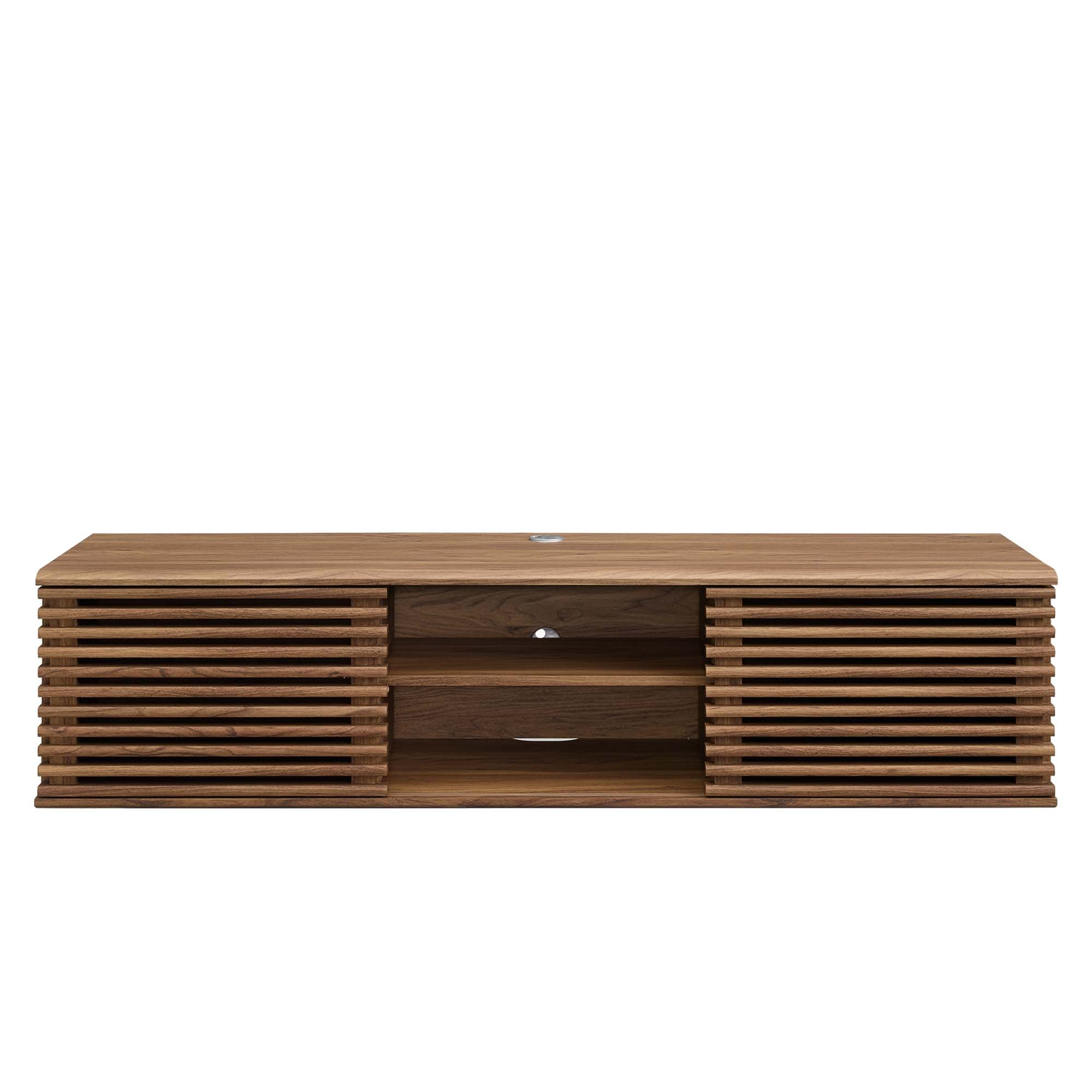 Render 60" Wall-Mount Media Console TV Stand, Walnut