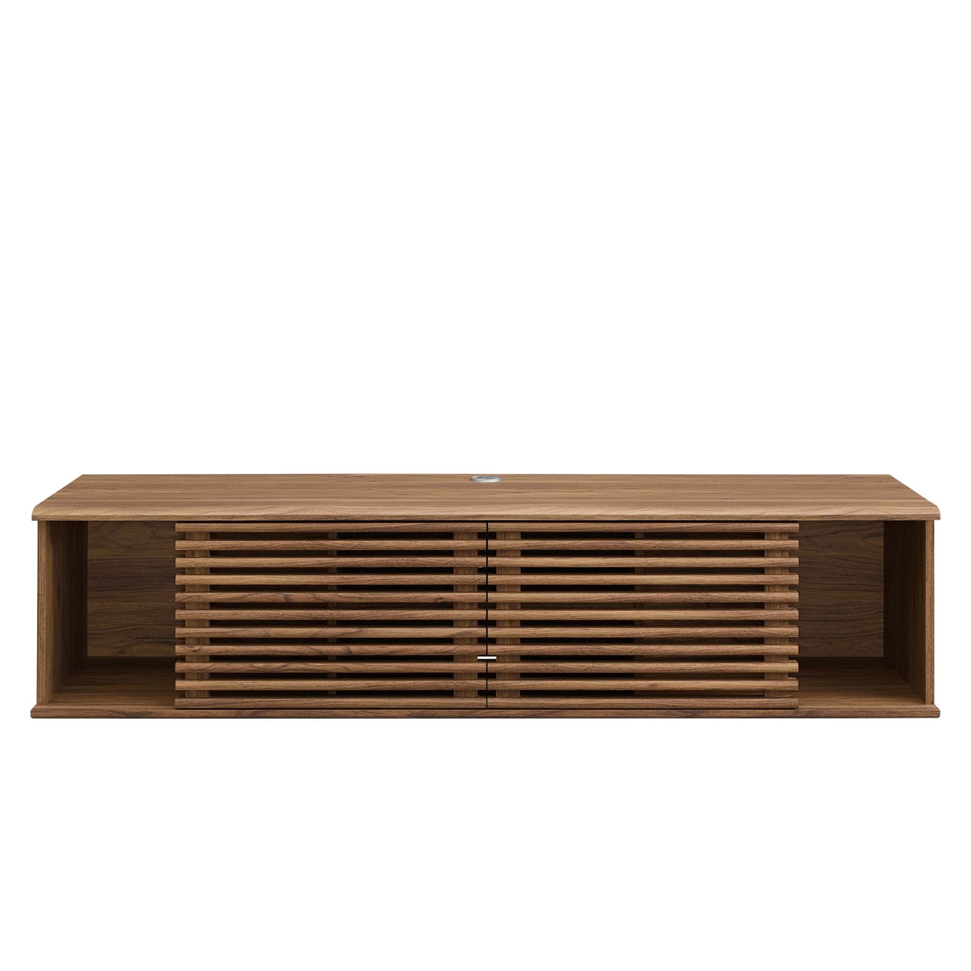 Render 60" Wall-Mount Media Console TV Stand, Walnut