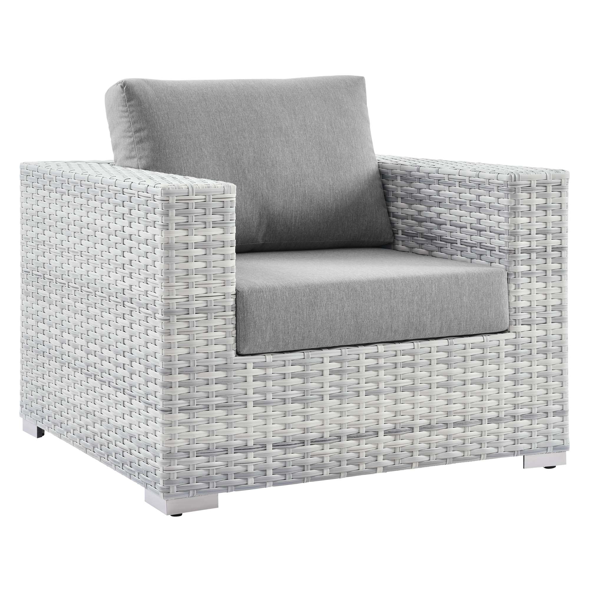 Convene Outdoor Patio Armchair, Light Gray Gray