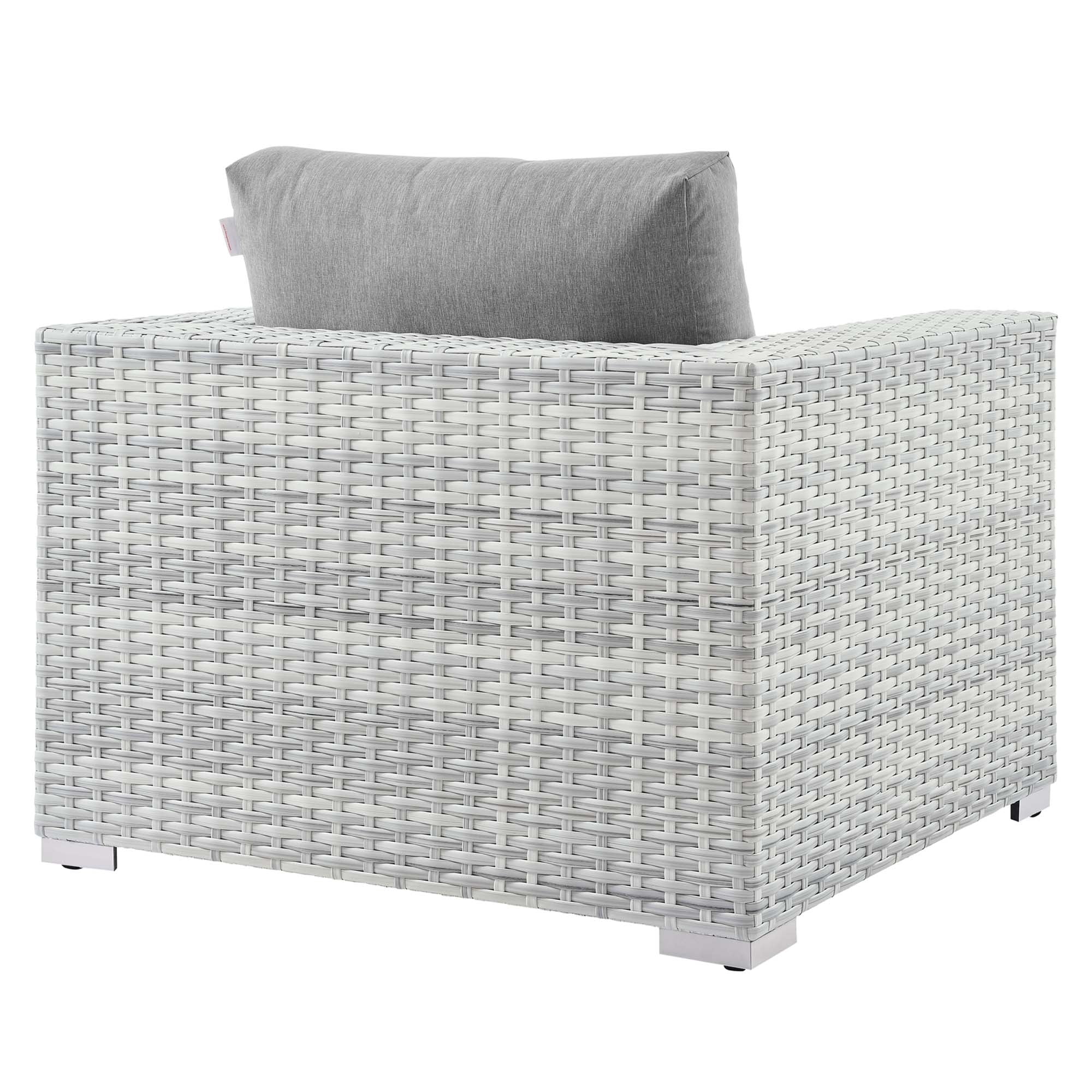 Convene Outdoor Patio Armchair, Light Gray Gray