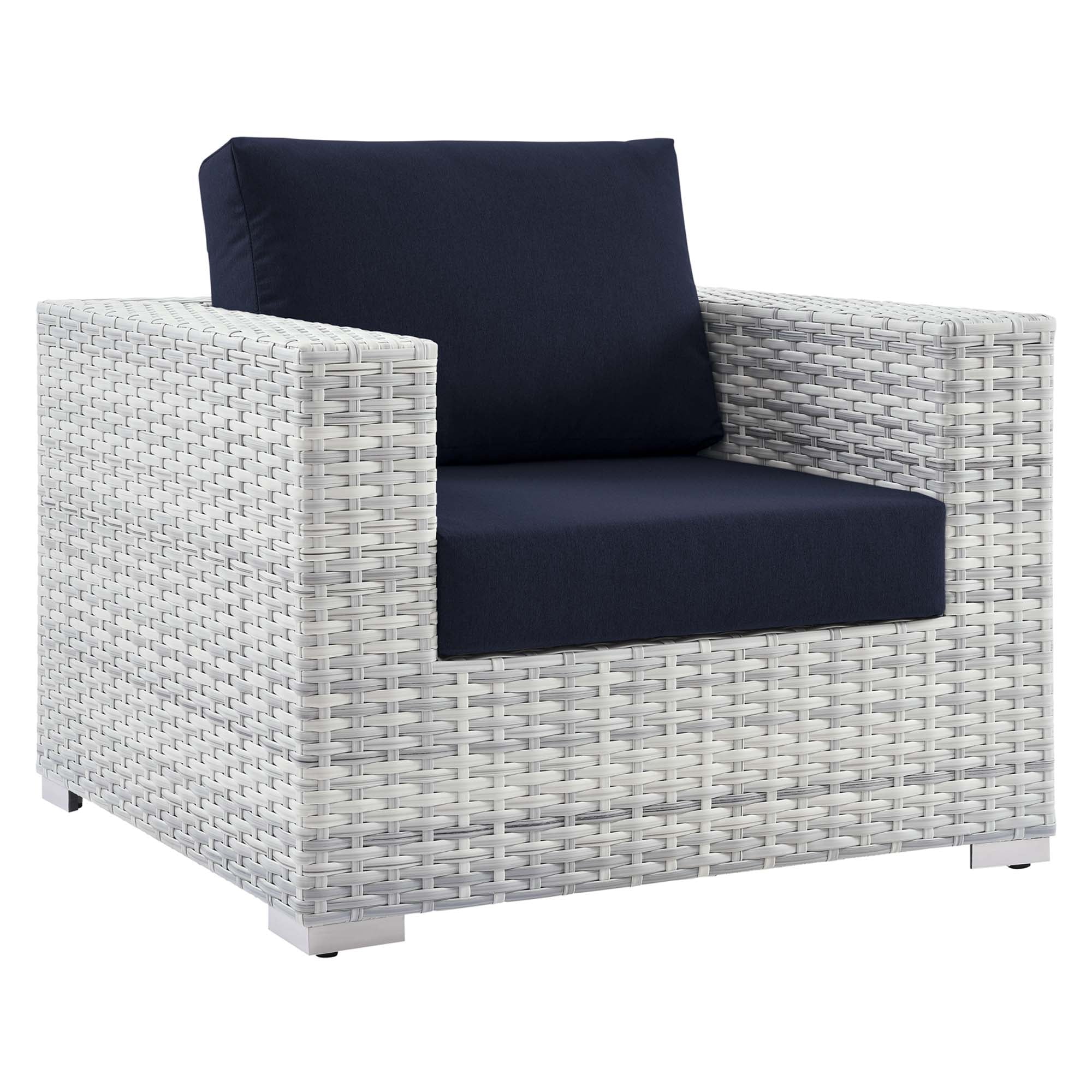 Convene Outdoor Patio Armchair, Light Gray Navy