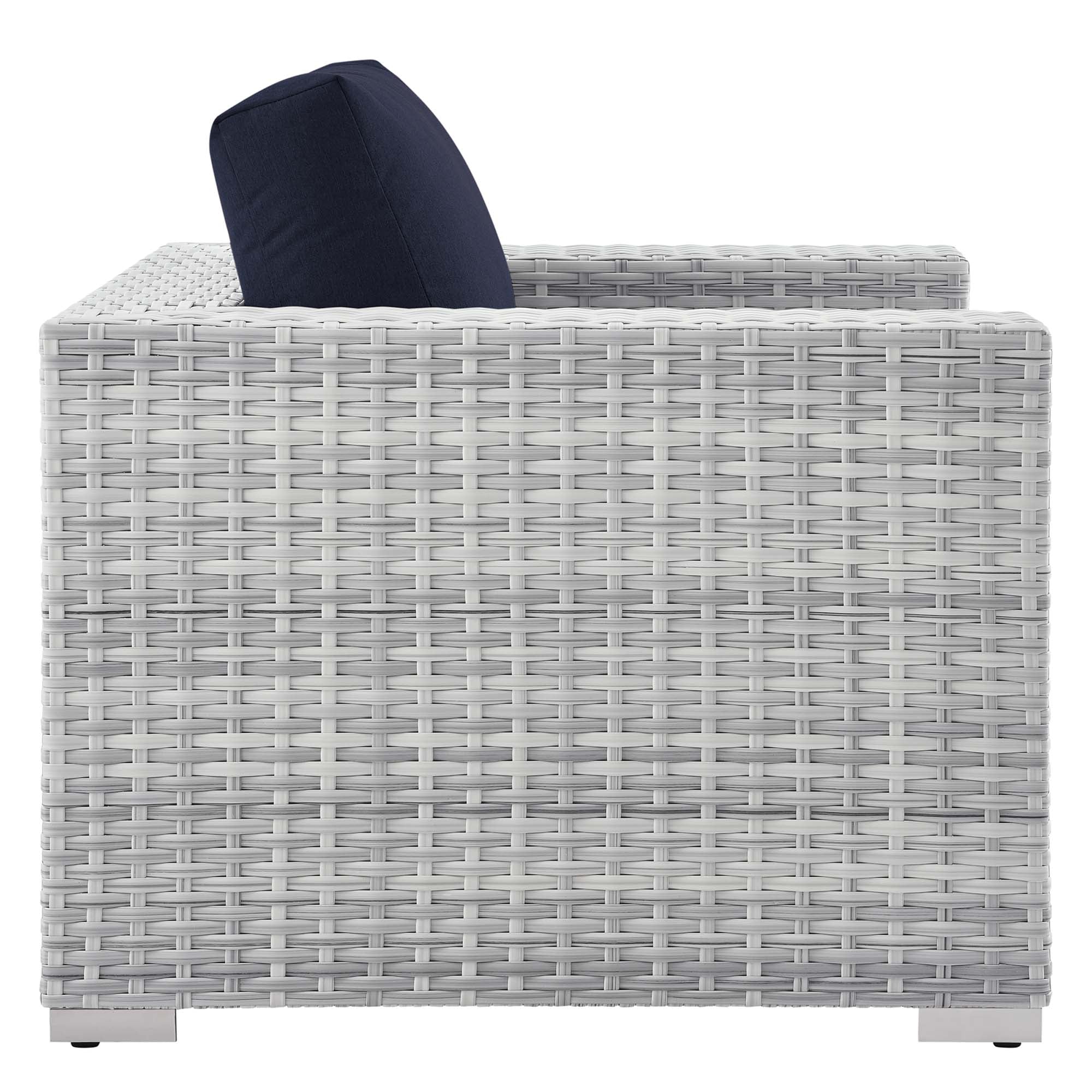 Convene Outdoor Patio Armchair, Light Gray Navy