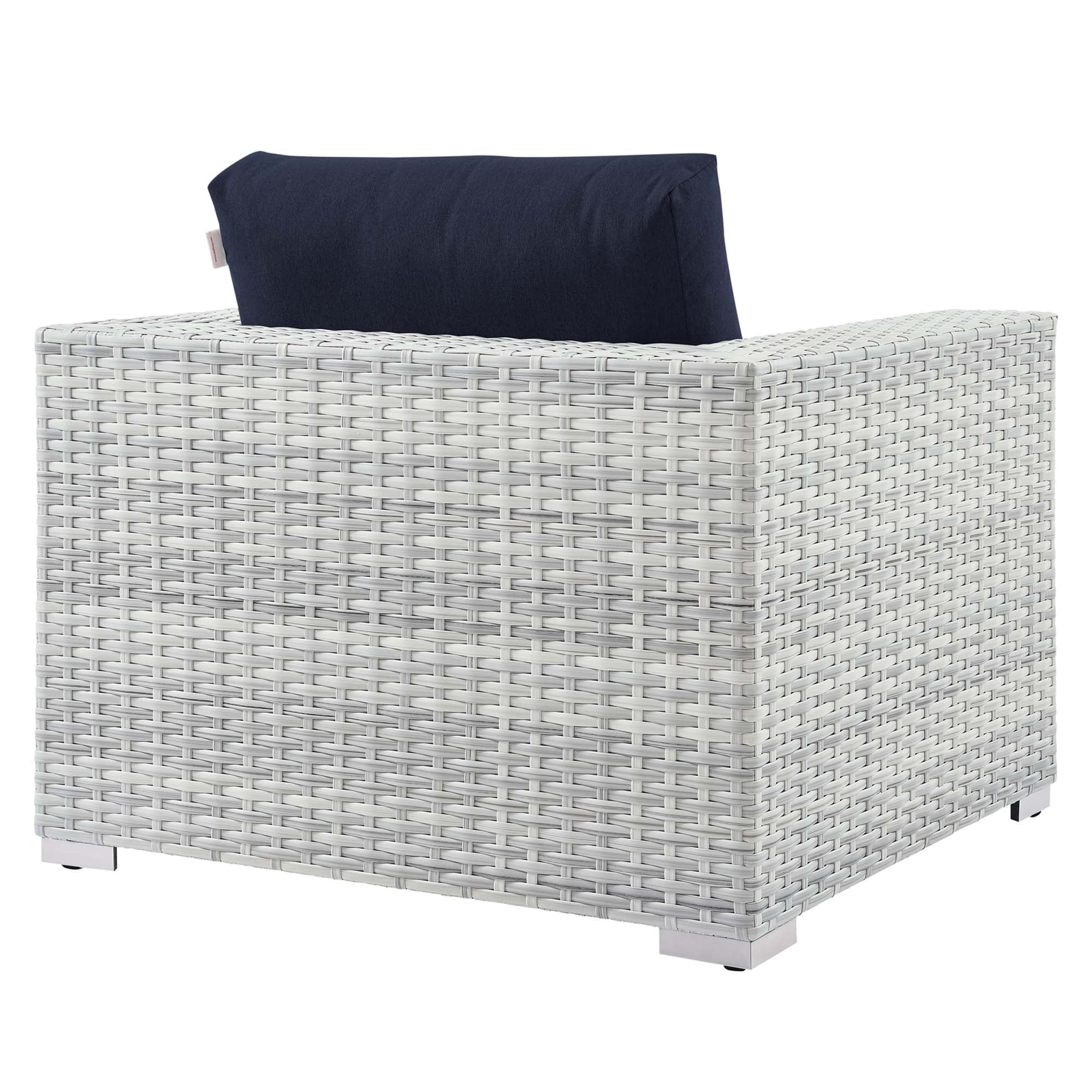 Convene Outdoor Patio Armchair, Light Gray Navy
