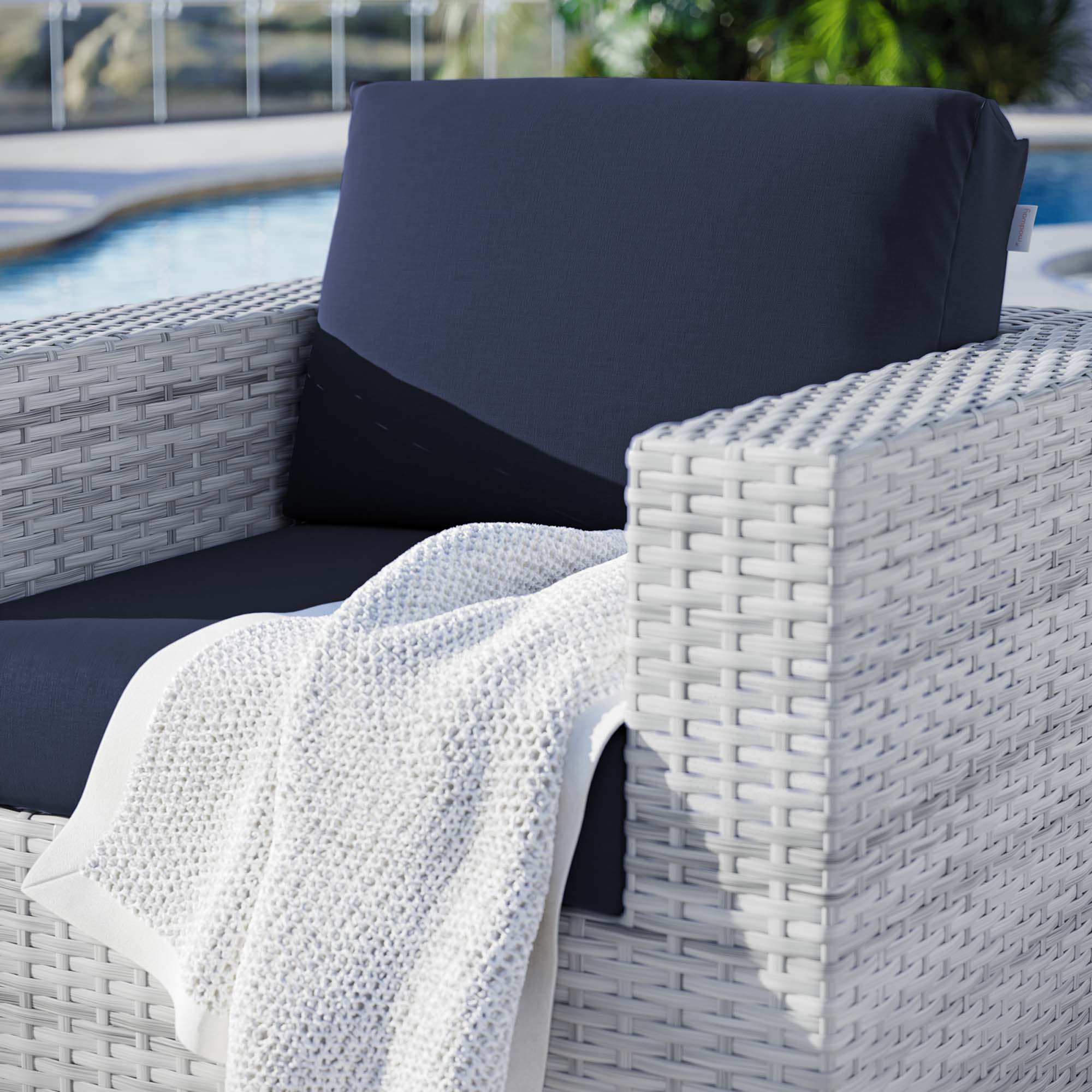 Convene Outdoor Patio Armchair, Light Gray Navy