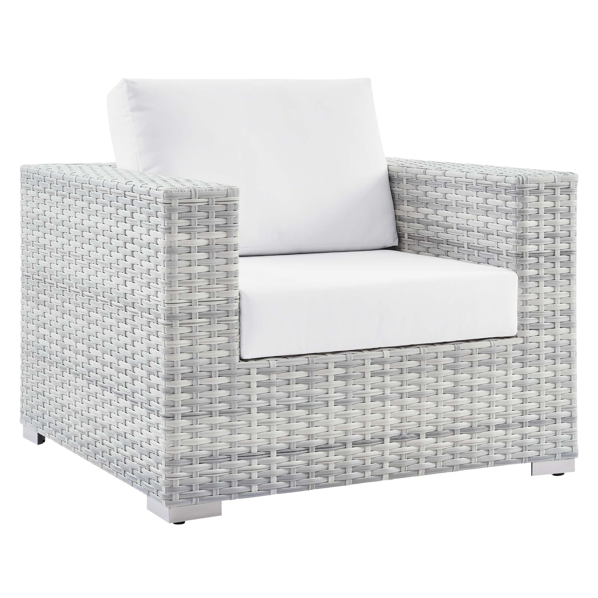 Convene Outdoor Patio Armchair, Light Gray White