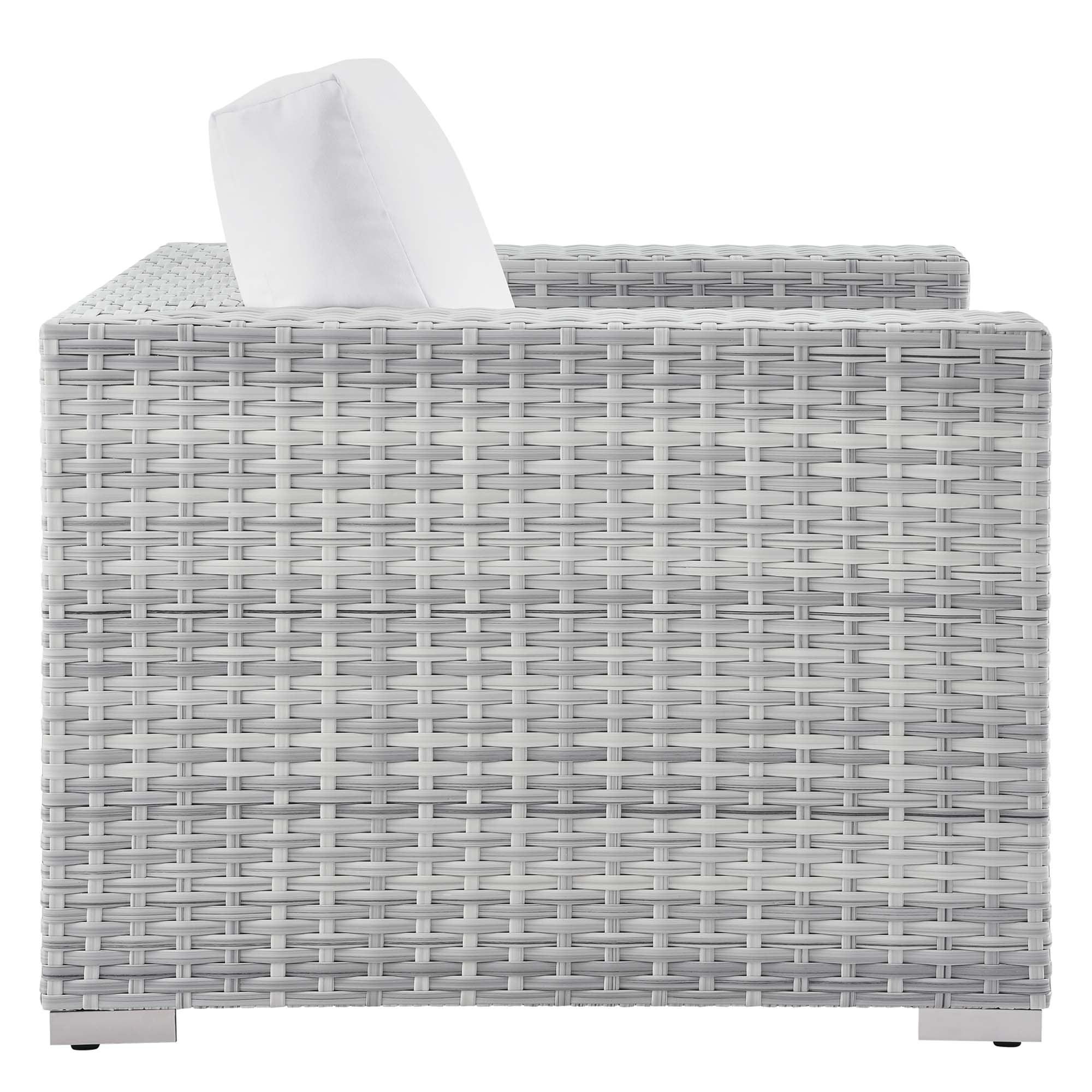 Convene Outdoor Patio Armchair, Light Gray White