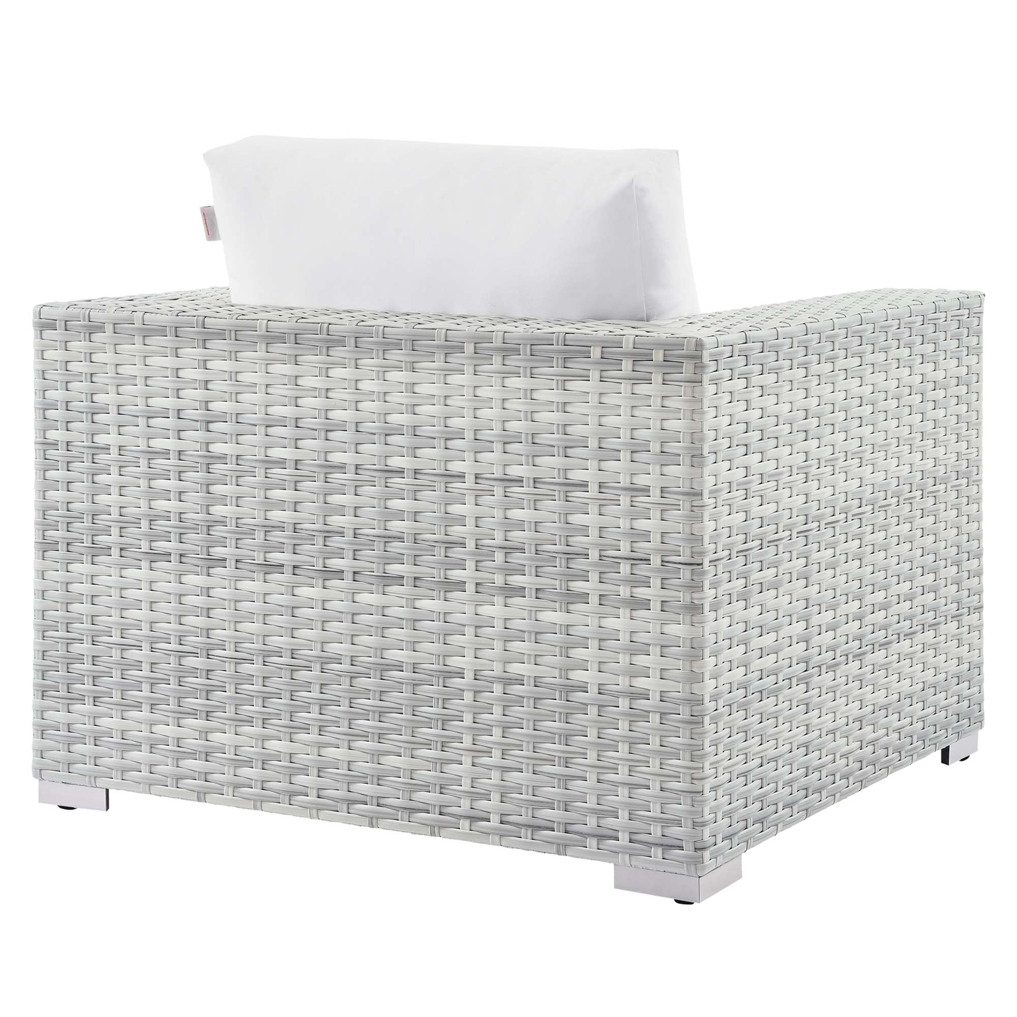 Convene Outdoor Patio Armchair, Light Gray White