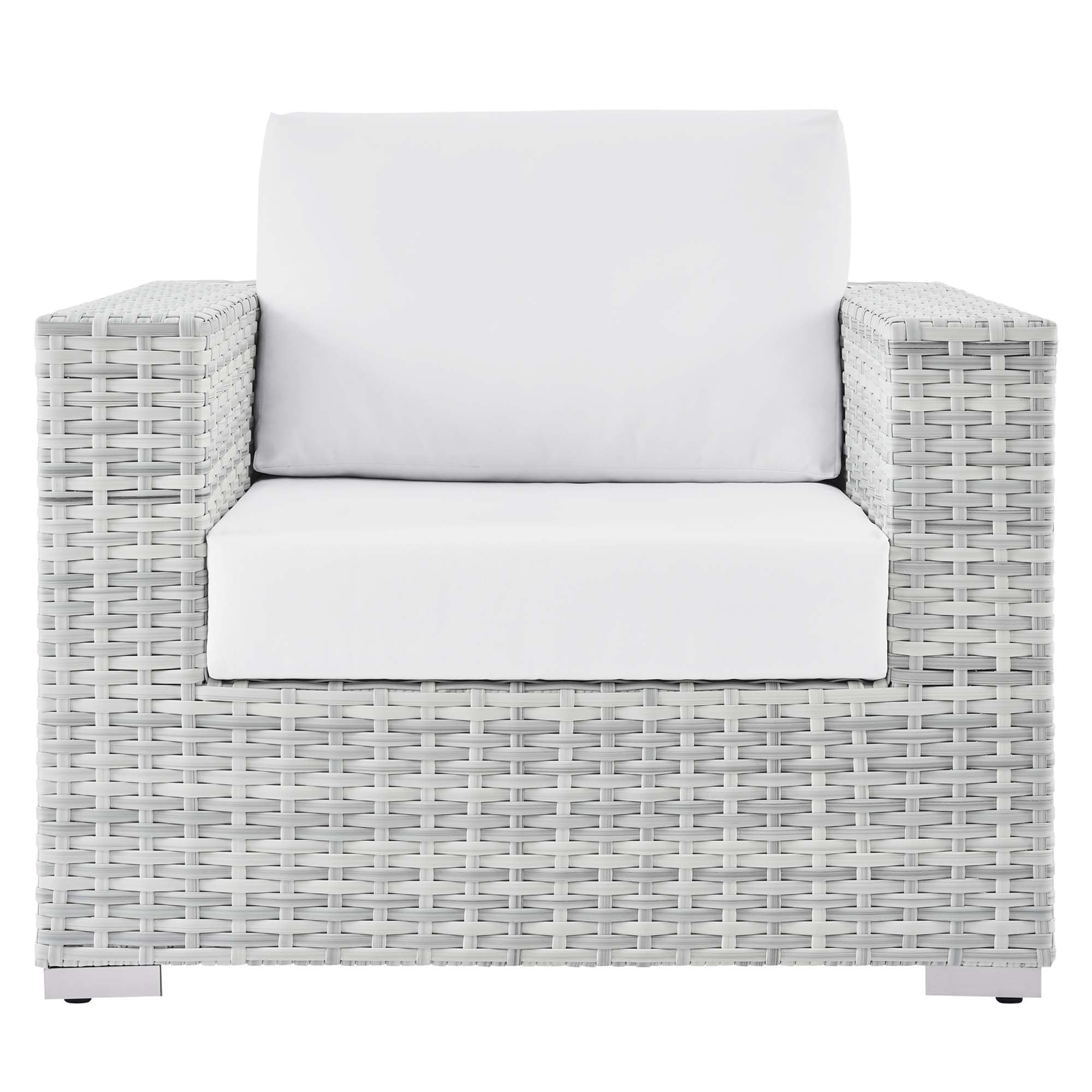 Convene Outdoor Patio Armchair, Light Gray White