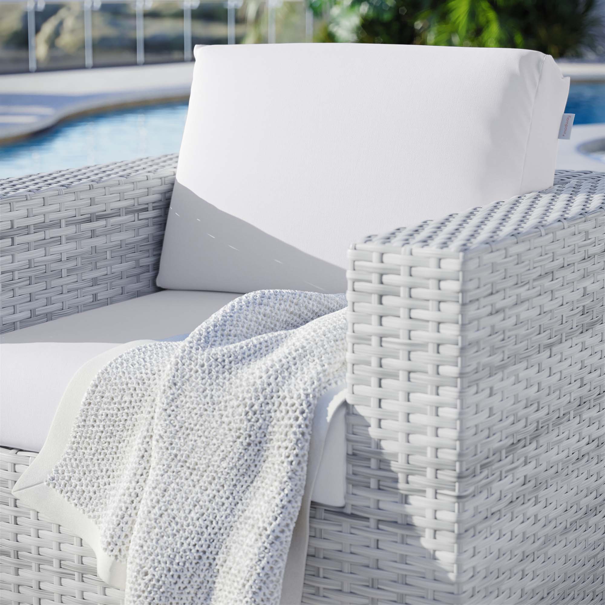 Convene Outdoor Patio Armchair, Light Gray White