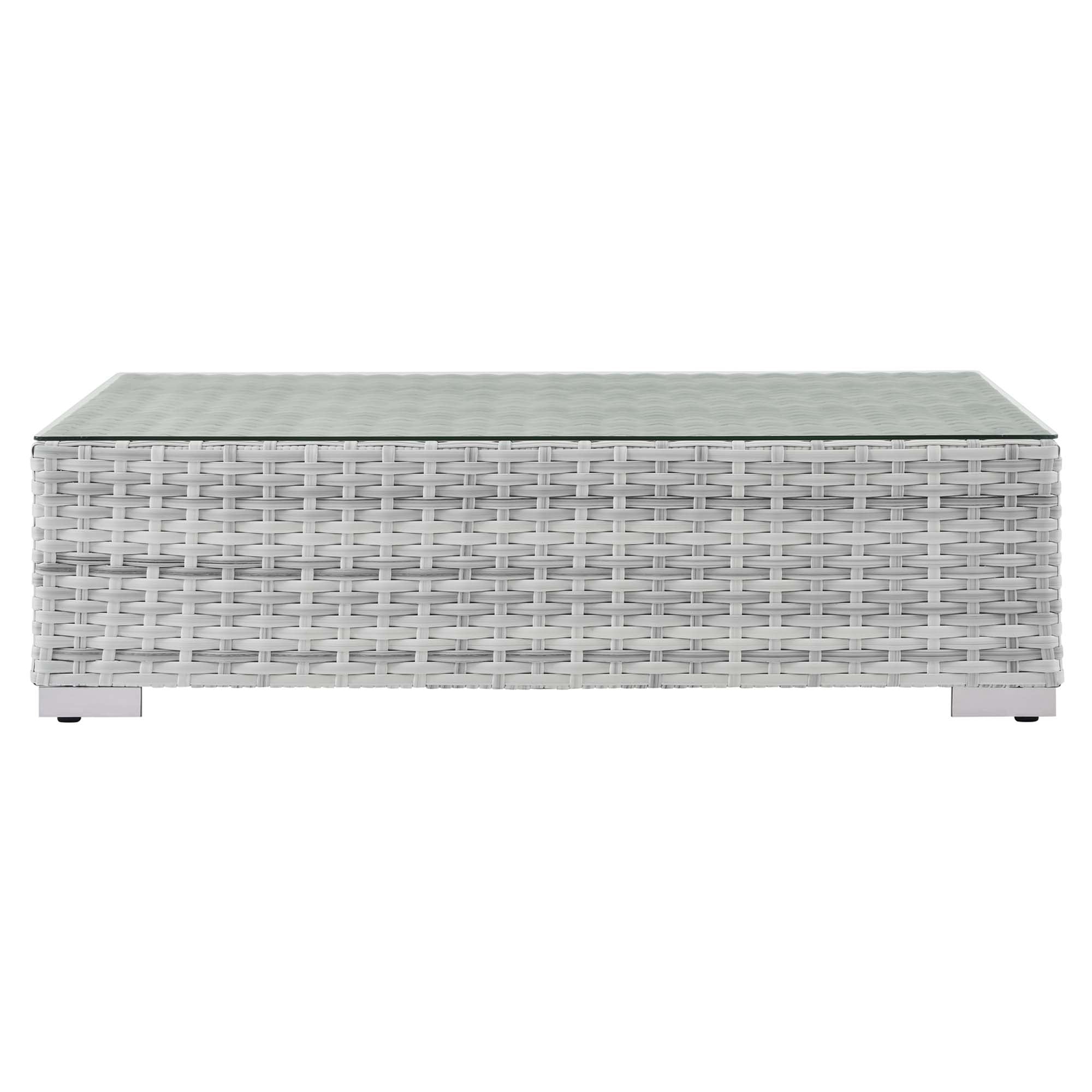 Convene Outdoor Patio Coffee Table, Light Gray