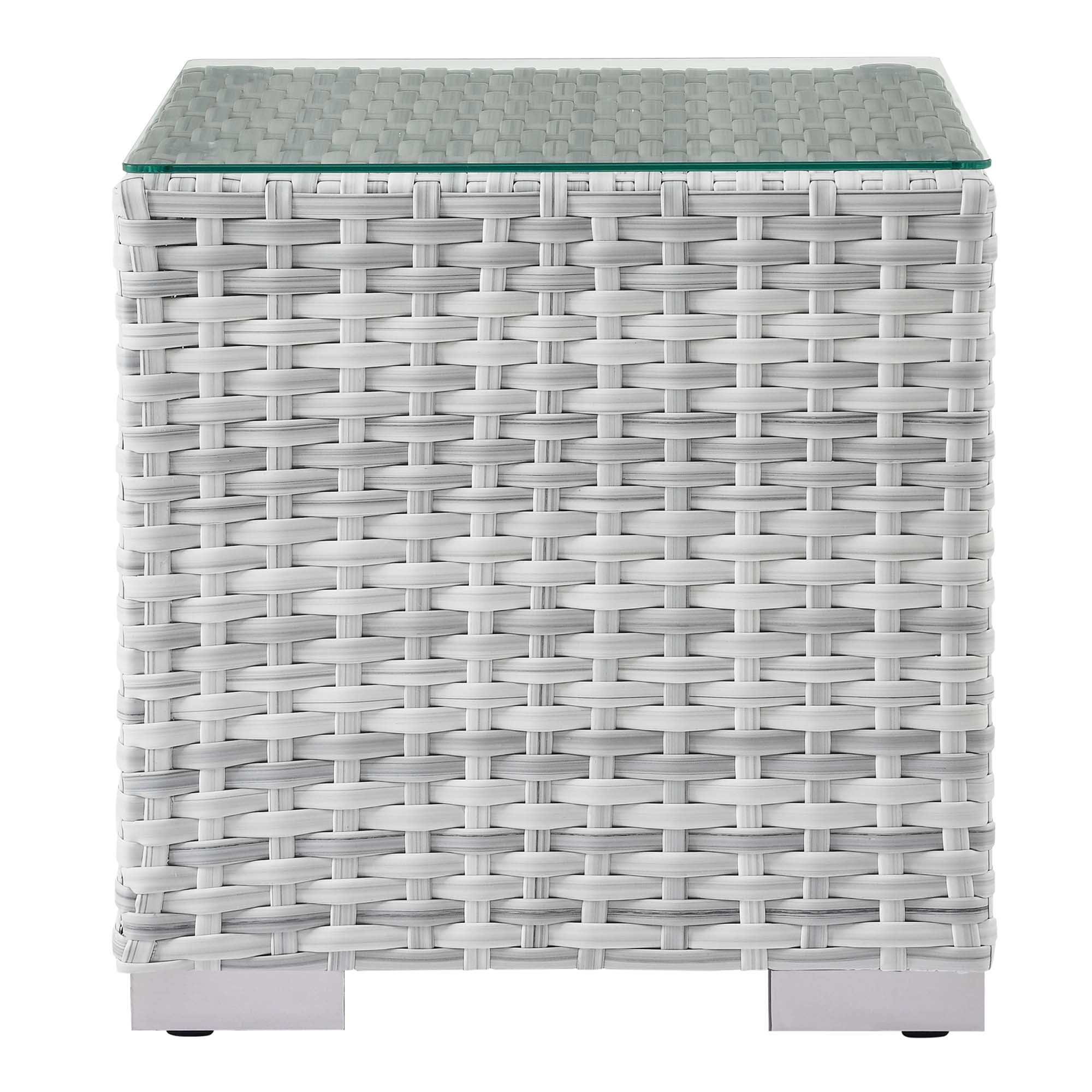 Convene Outdoor Patio Side Table, Light Gray