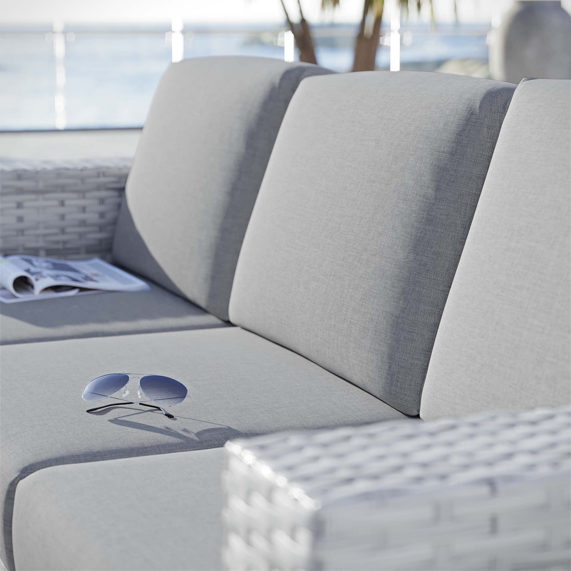 Convene Outdoor Patio Sofa, Light Gray Gray