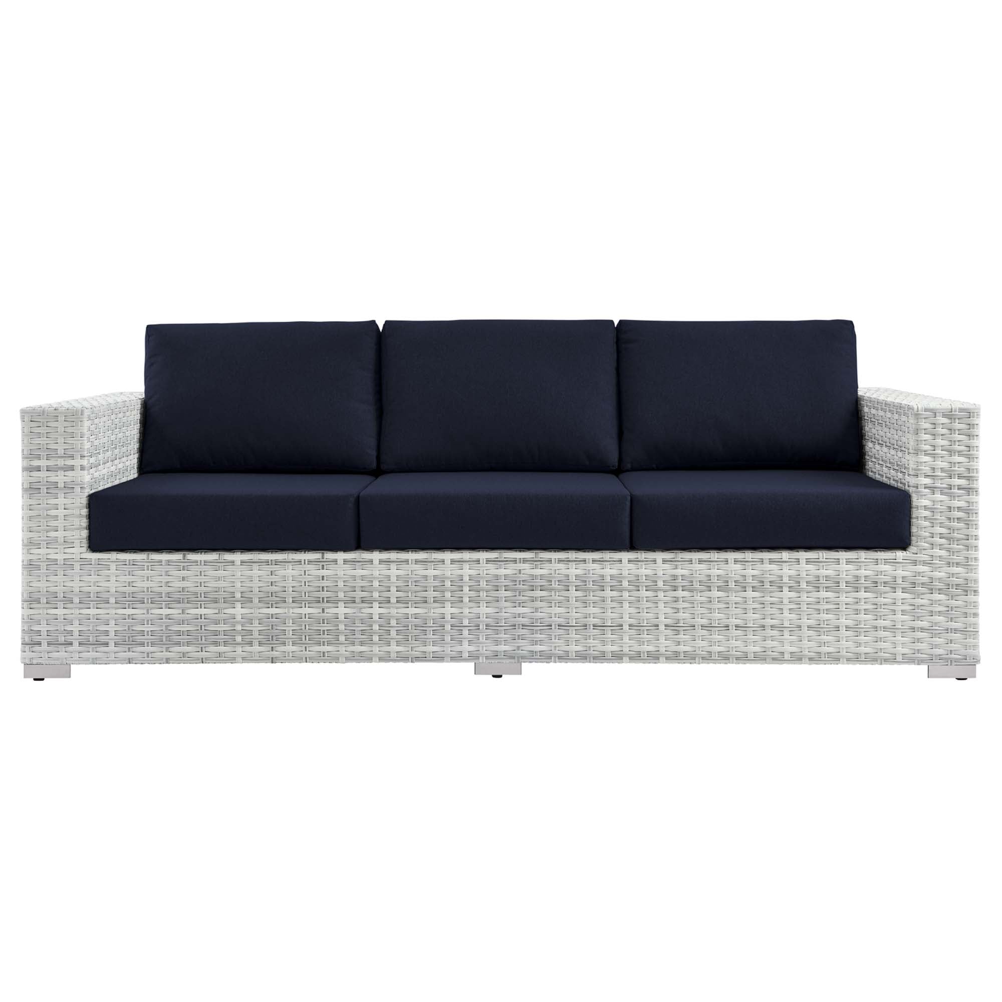 Convene Outdoor Patio Sofa, Light Gray Navy