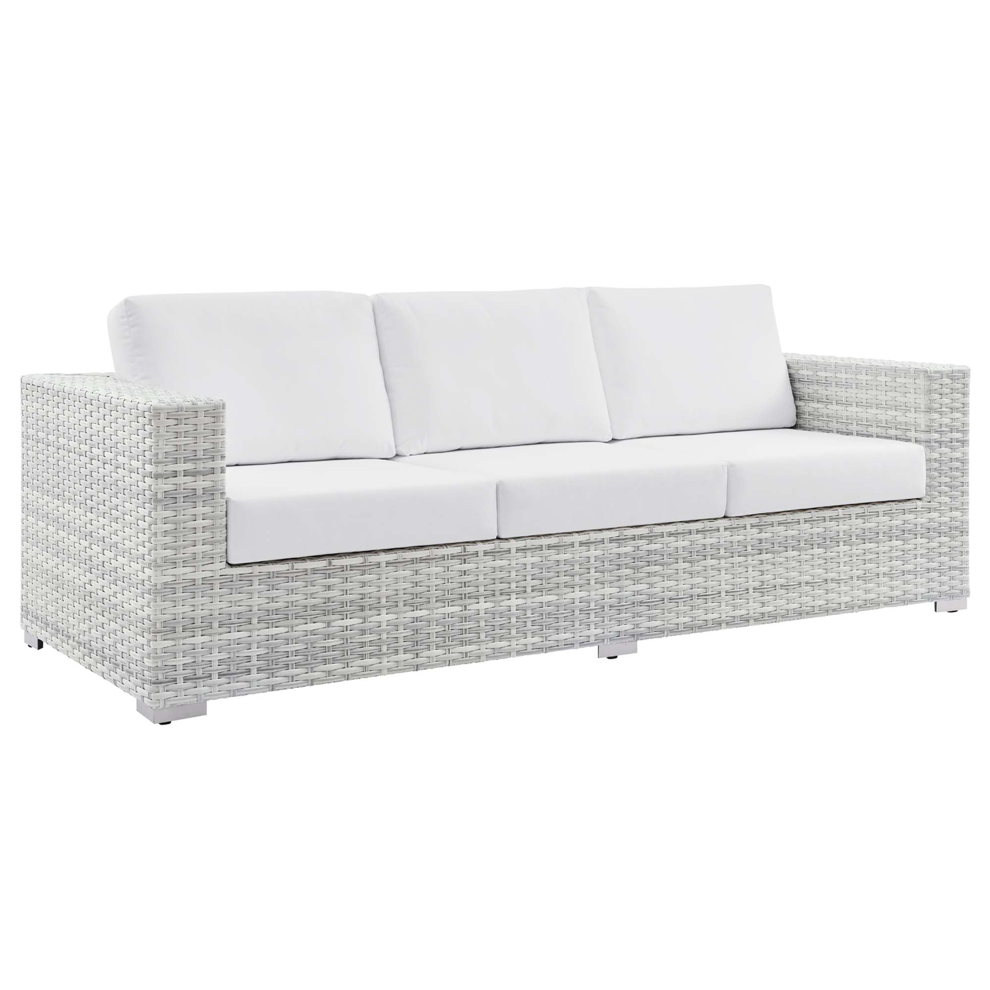 Convene Outdoor Patio Sofa, Light Gray White