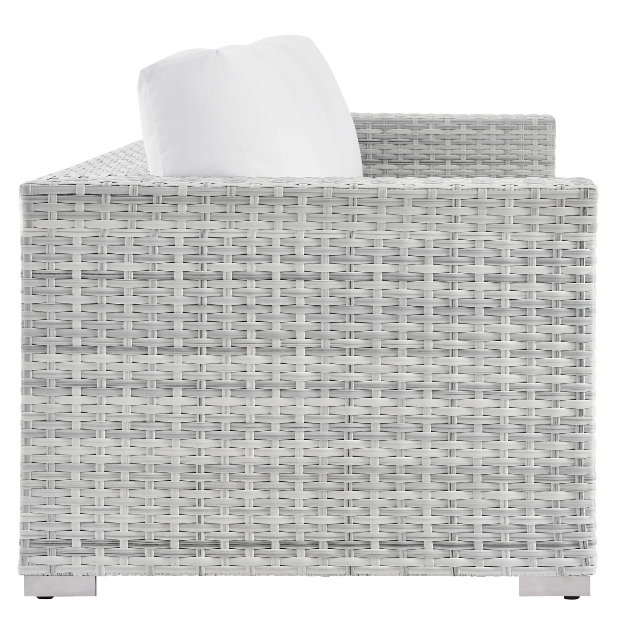 Convene Outdoor Patio Sofa, Light Gray White