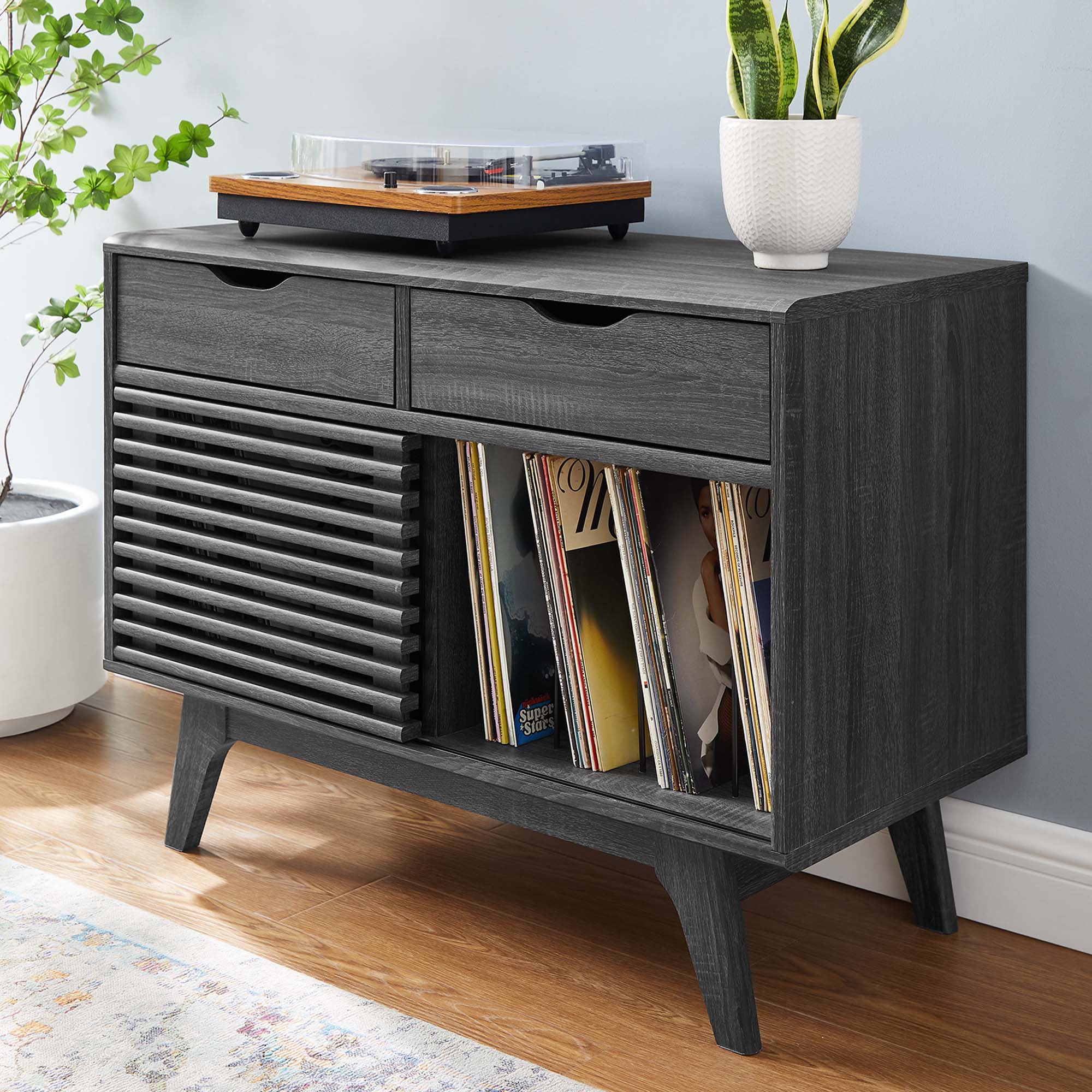Render Vinyl Record Display Stand, Charcoal