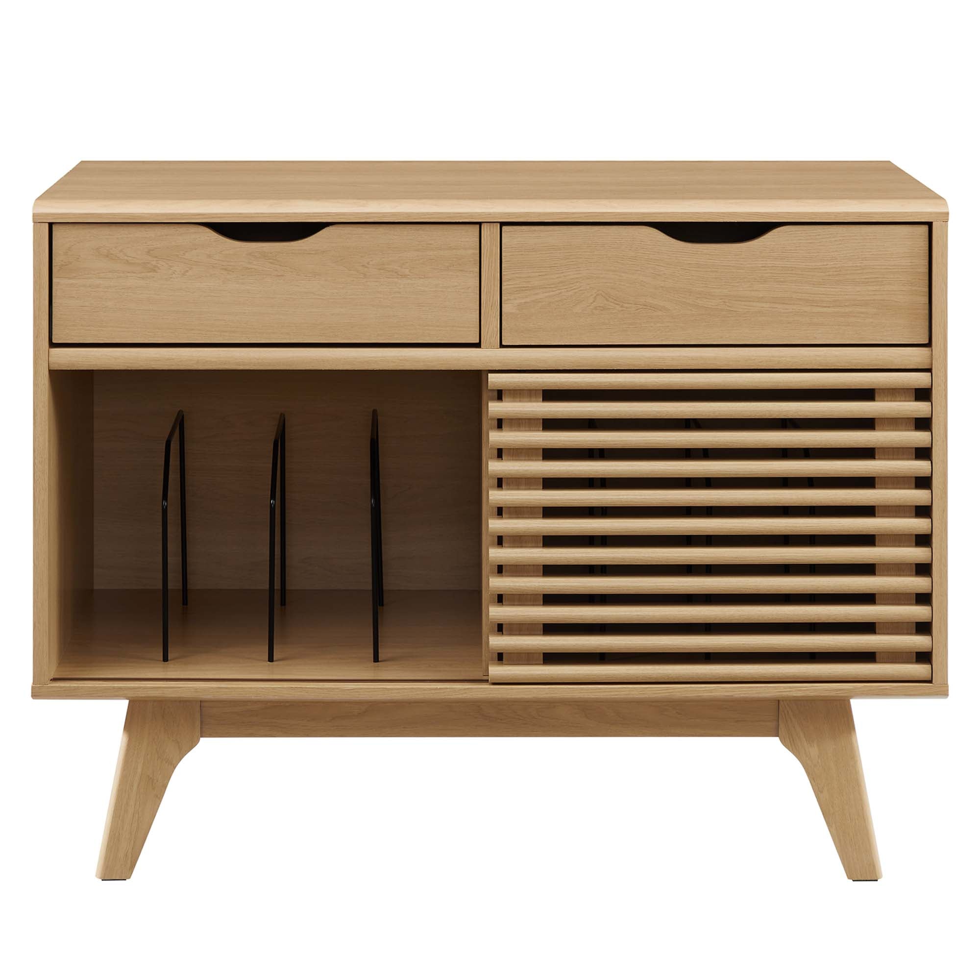 Render Vinyl Record Display Stand, Oak