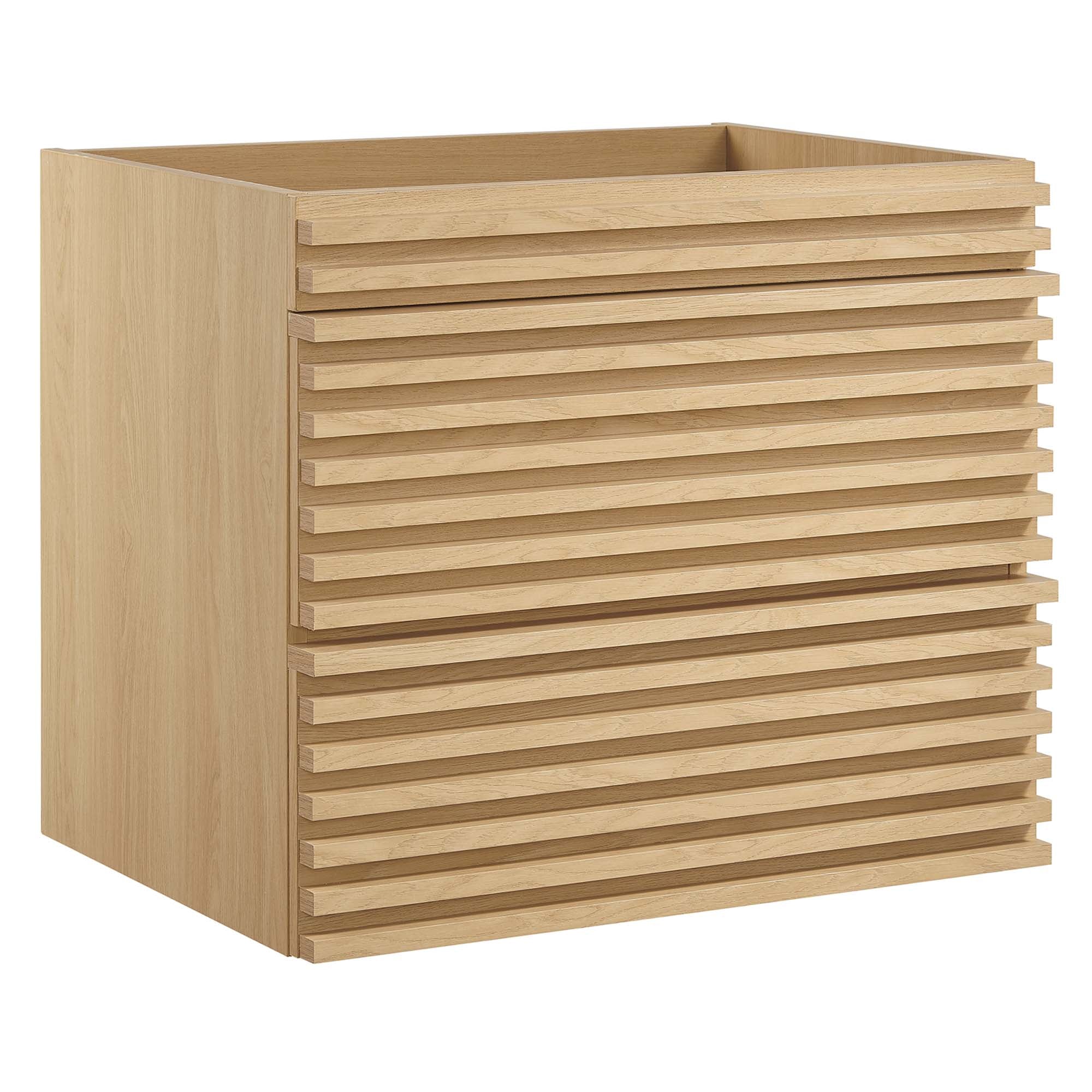 Render 24" Wall-Mount Bathroom Vanity Cabinet (Sink Basin Not Included), Oak