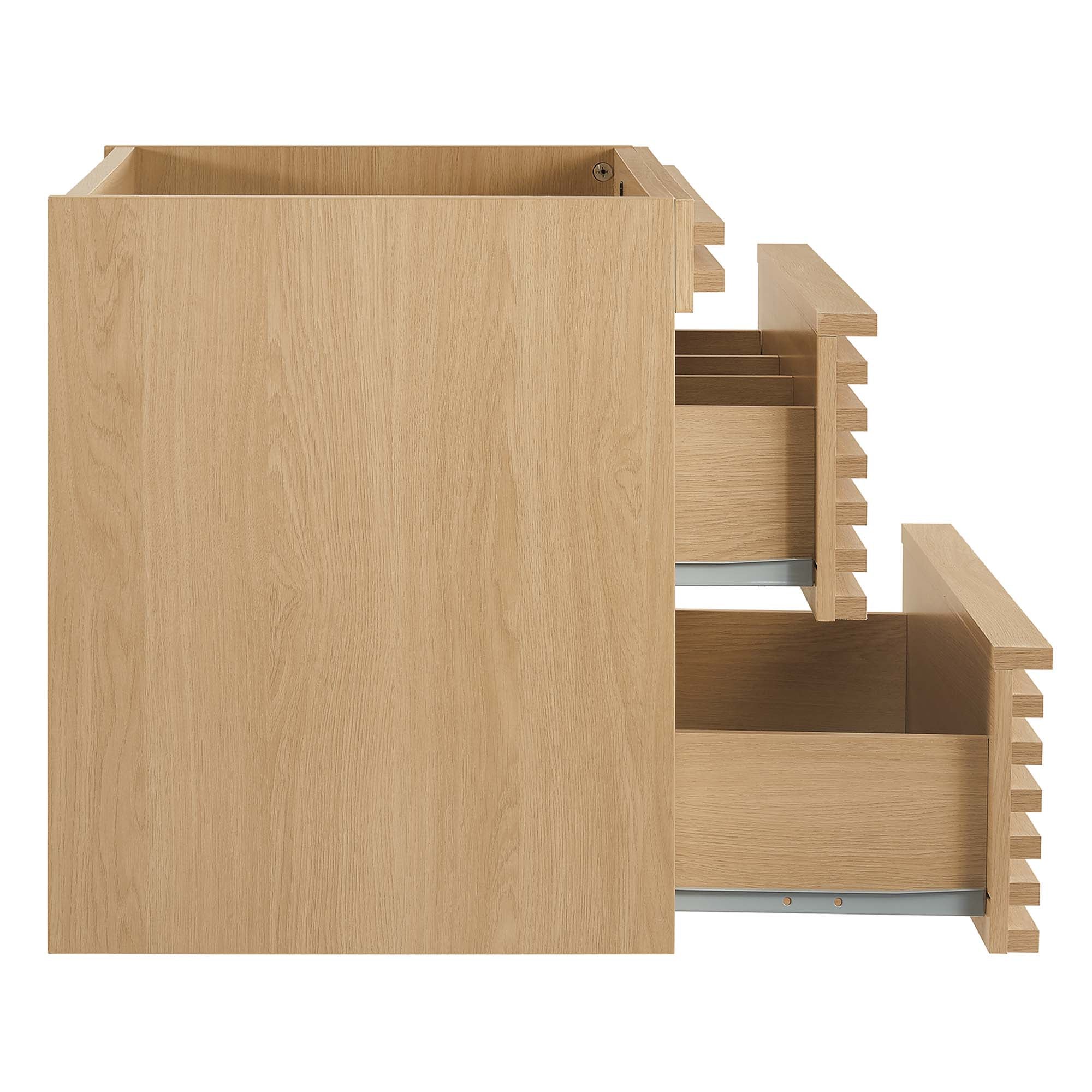 Render 24" Wall-Mount Bathroom Vanity Cabinet (Sink Basin Not Included), Oak