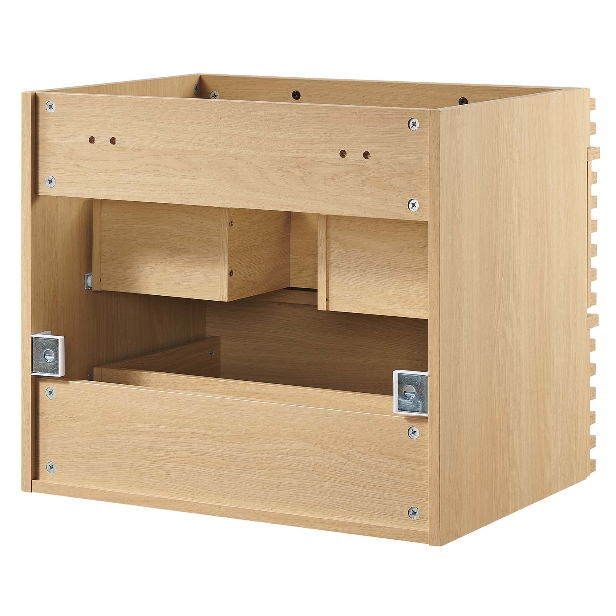 Render 24" Wall-Mount Bathroom Vanity Cabinet (Sink Basin Not Included), Oak