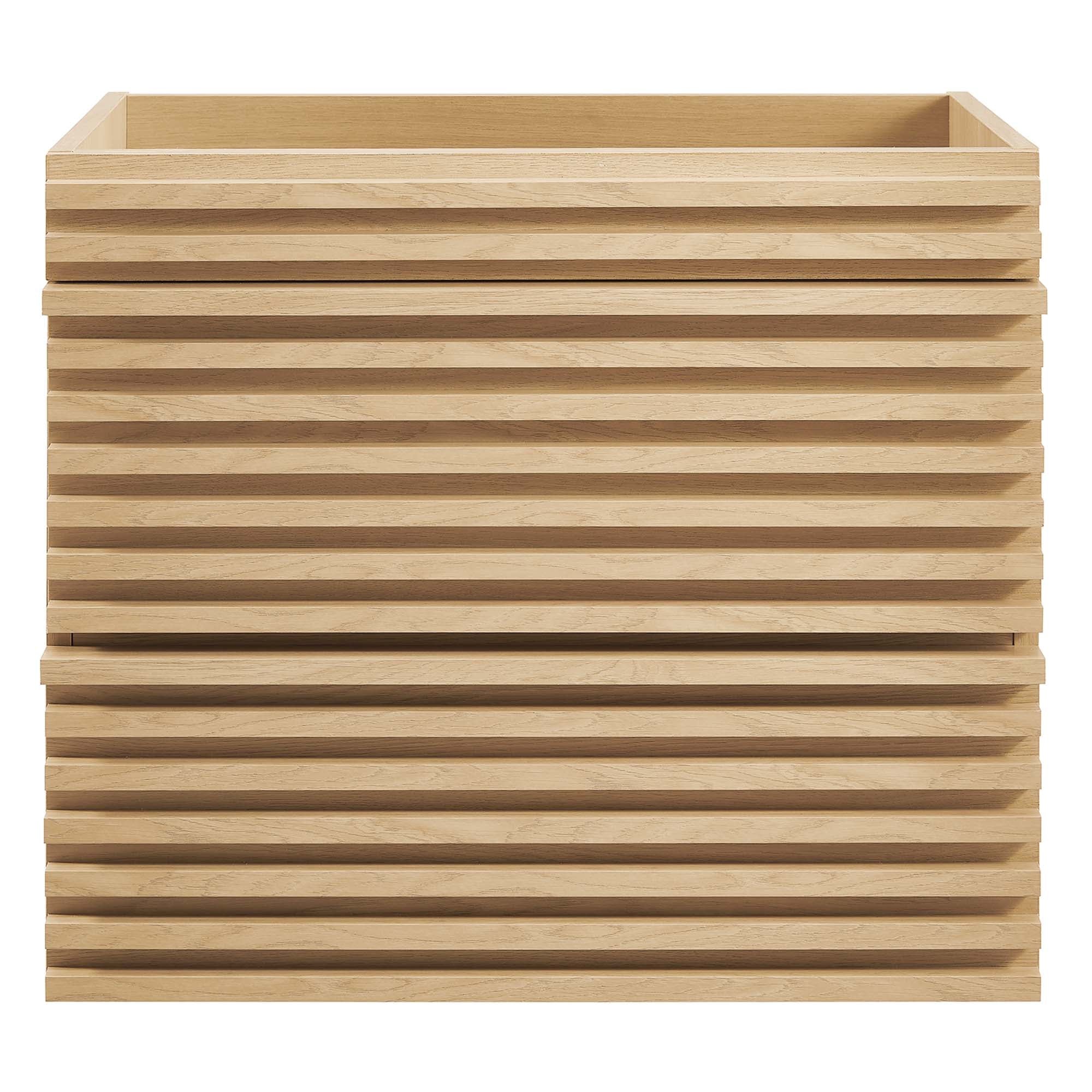 Render 24" Wall-Mount Bathroom Vanity Cabinet (Sink Basin Not Included), Oak
