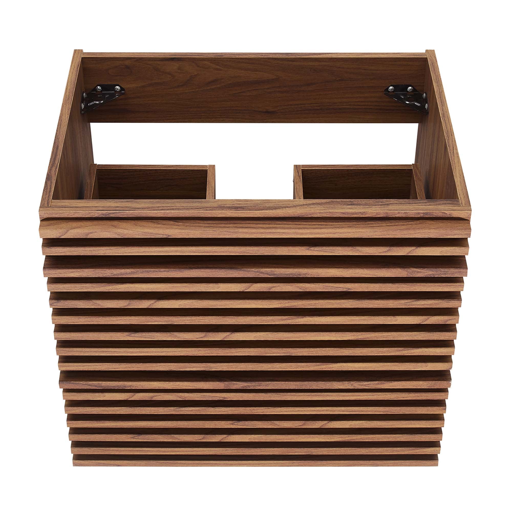 Render 24" Wall-Mount Bathroom Vanity Cabinet (Sink Basin Not Included), Walnut