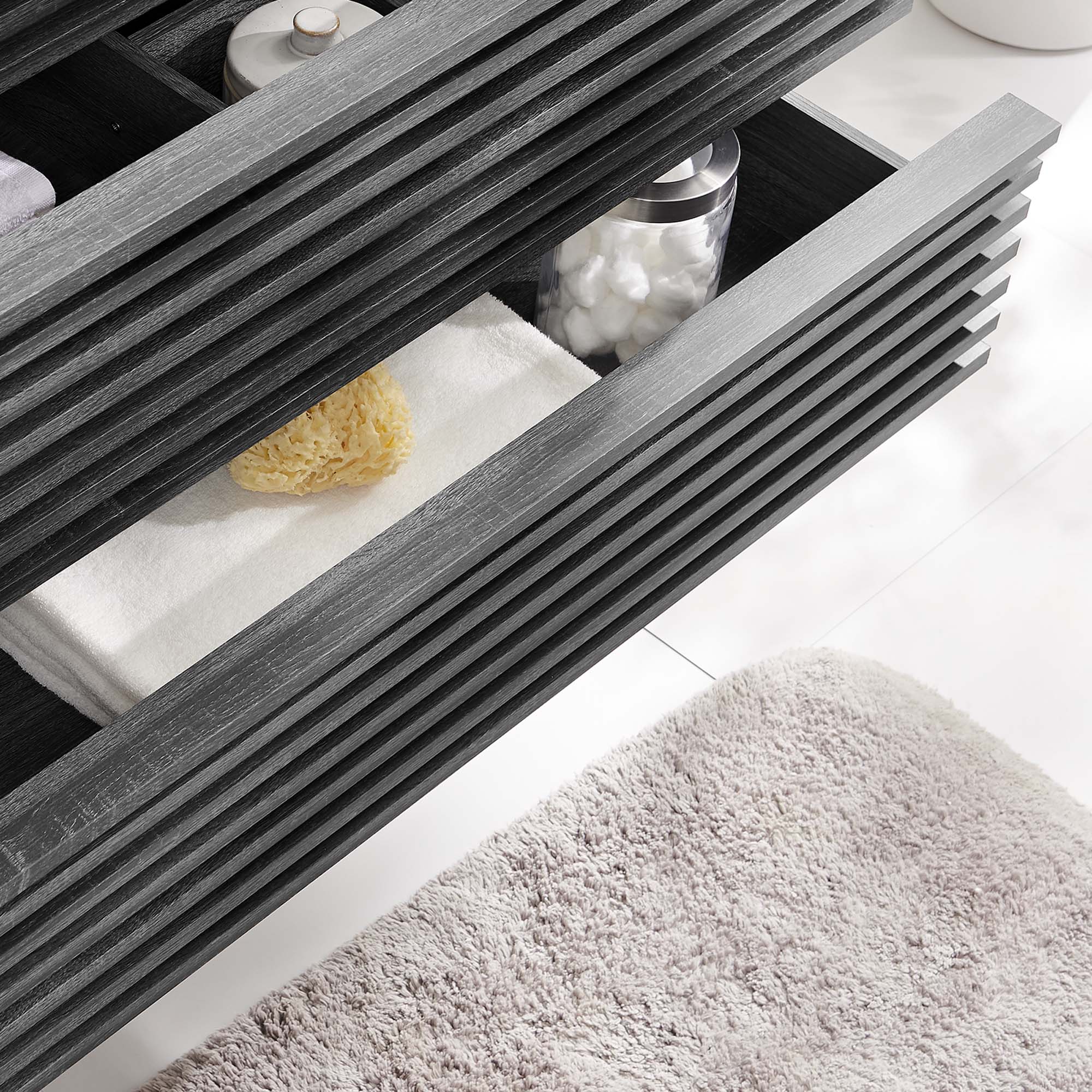 Render 36" Wall-Mount Bathroom Vanity Cabinet (Sink Basin Not Included), Charcoal