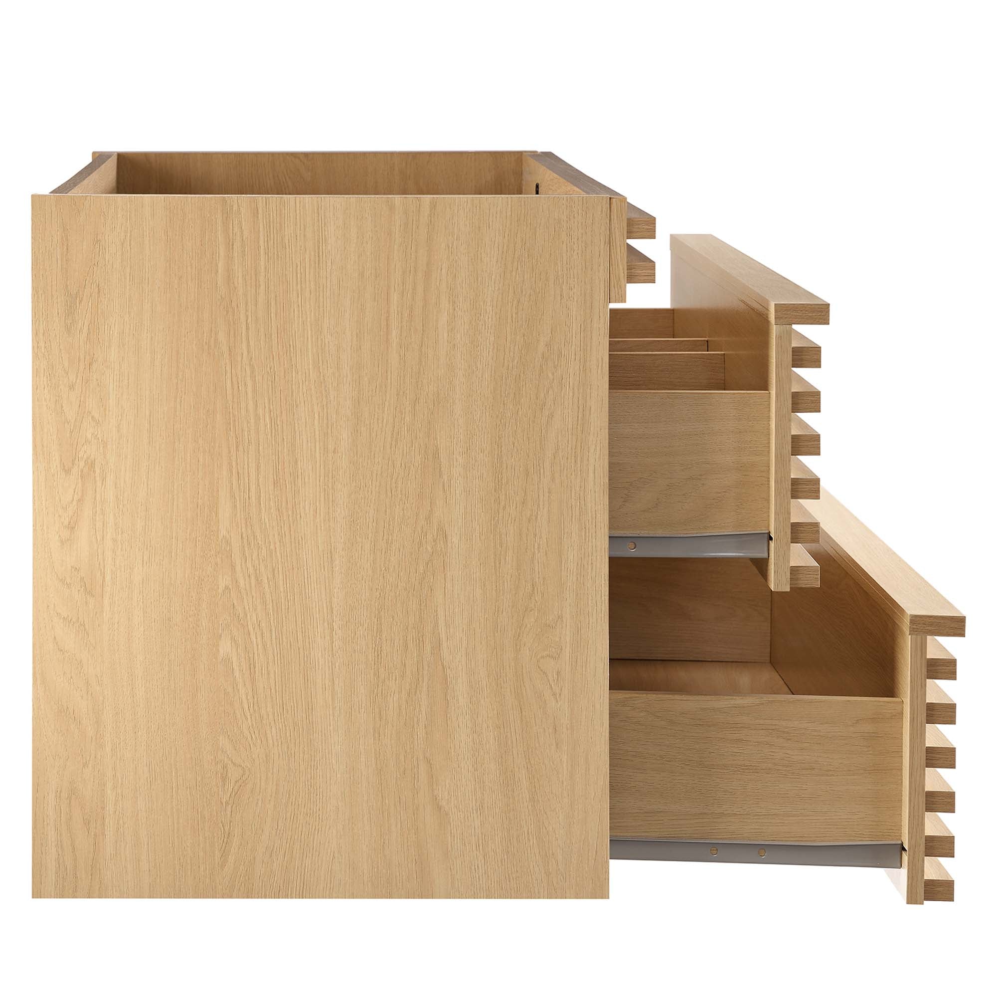 Render 36" Wall-Mount Bathroom Vanity Cabinet (Sink Basin Not Included), Oak