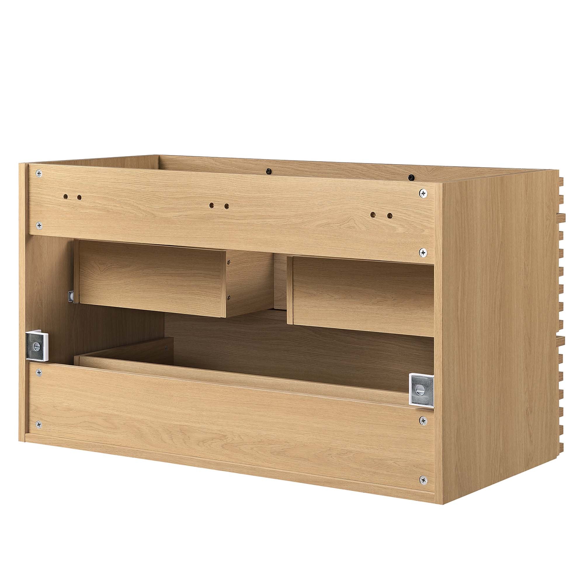 Render 36" Wall-Mount Bathroom Vanity Cabinet (Sink Basin Not Included), Oak