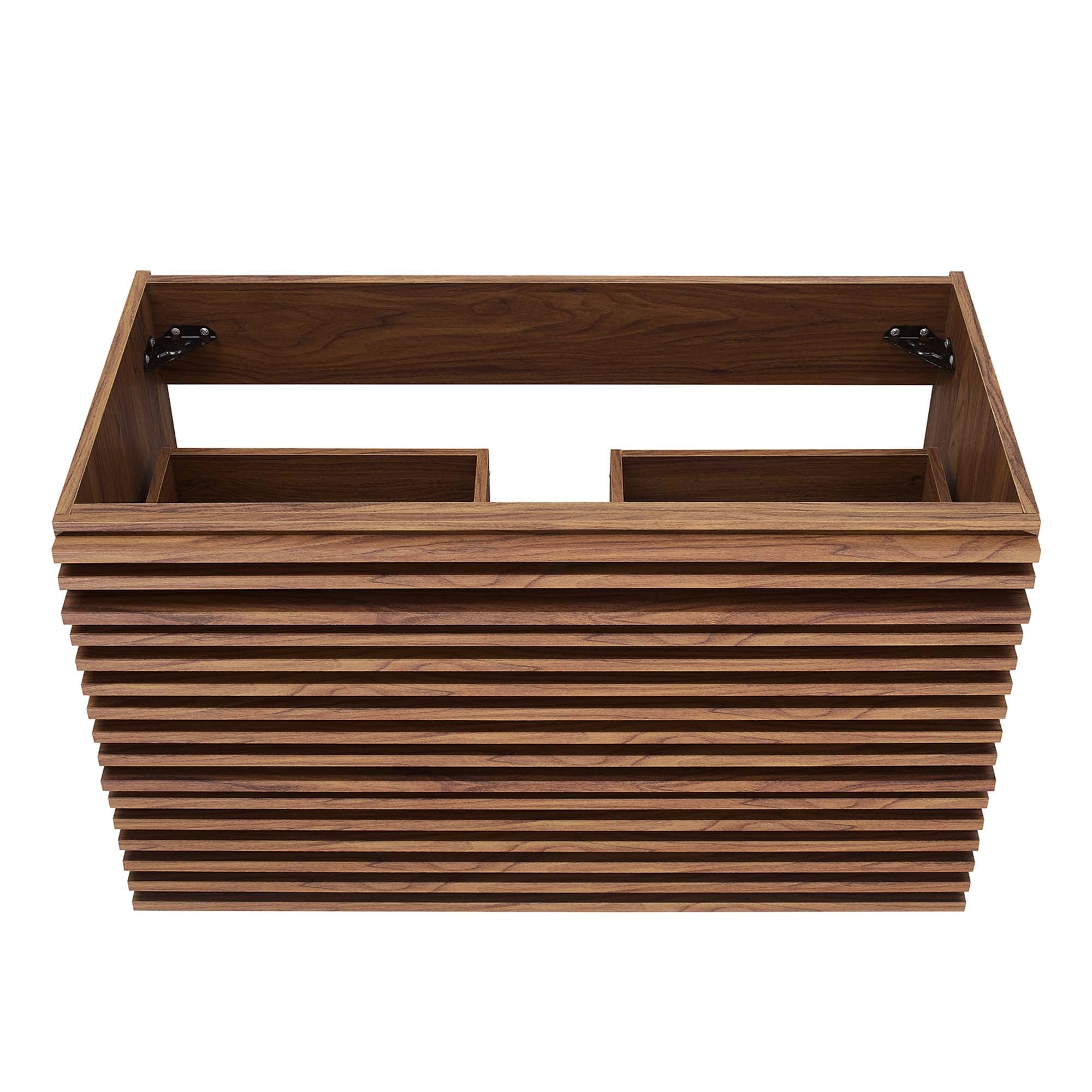 Render 36" Wall-Mount Bathroom Vanity Cabinet (Sink Basin Not Included), Walnut