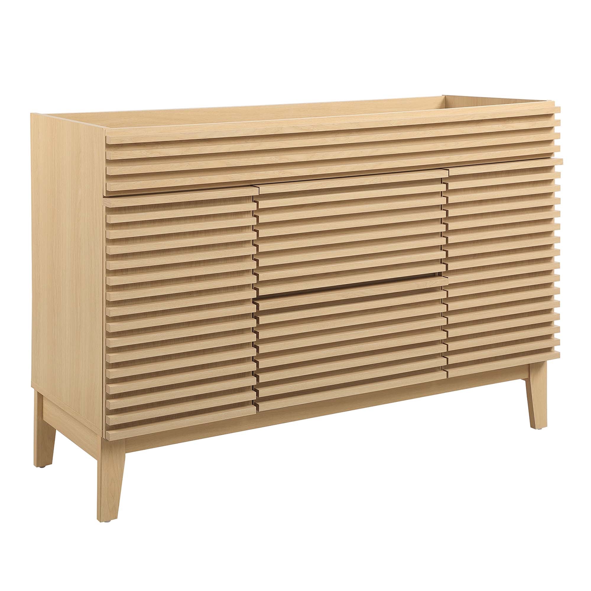 Render 48" Single Sink Compatible (not included) Bathroom Vanity Cabinet, Oak