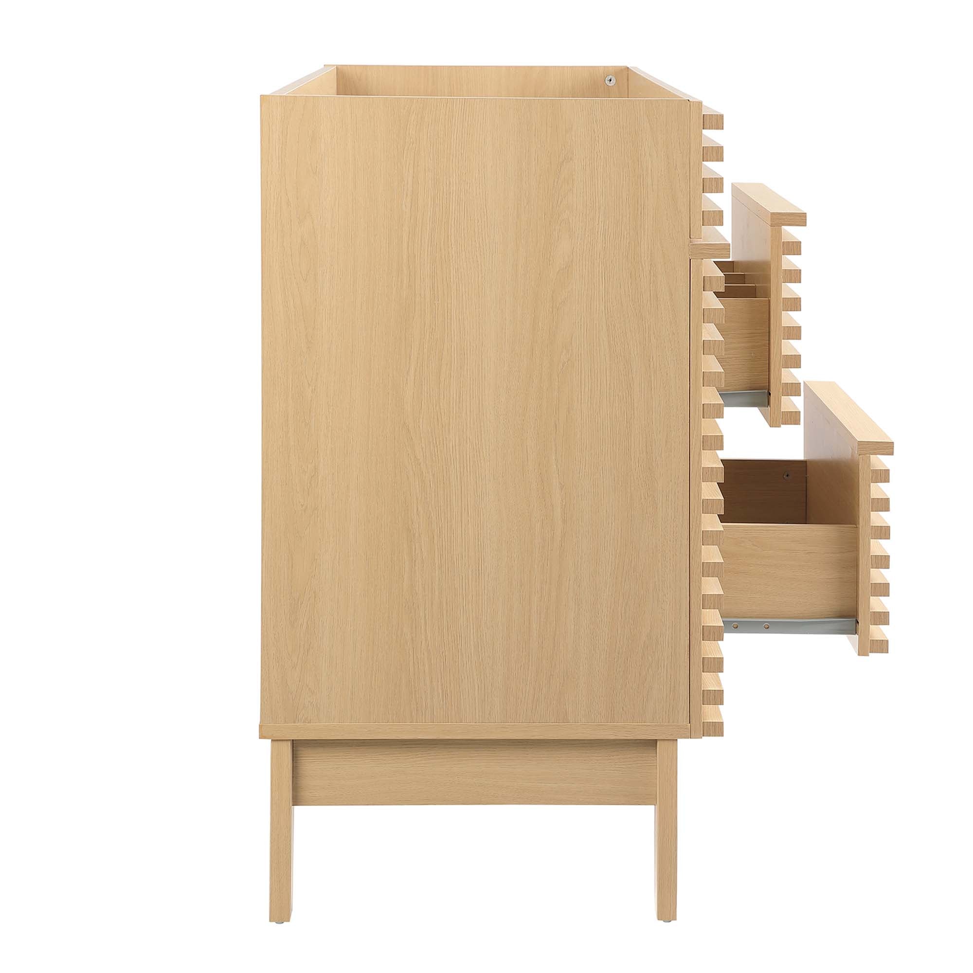 Render 48" Single Sink Compatible (not included) Bathroom Vanity Cabinet, Oak